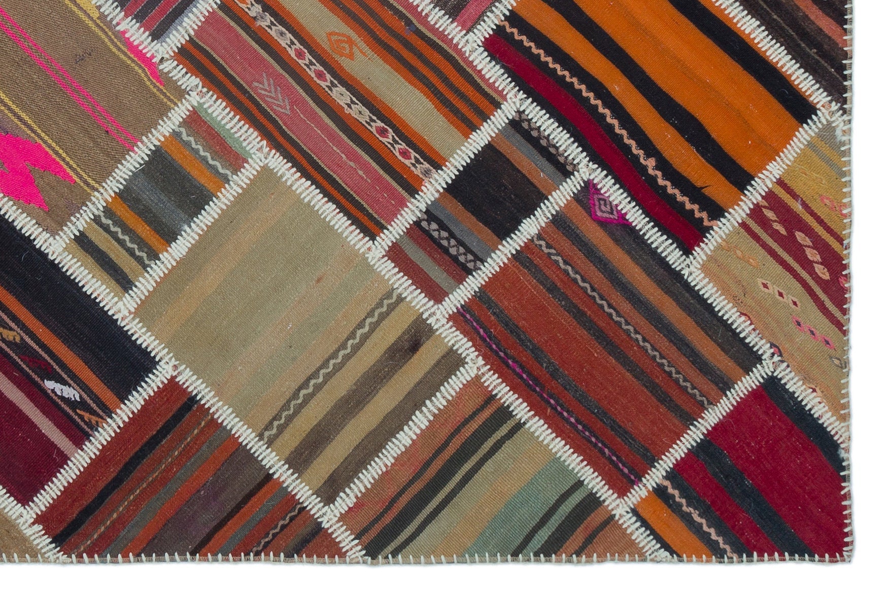 Teselya Beige Vintage Wool Handmade Area Rug 5'1" x 7'8"