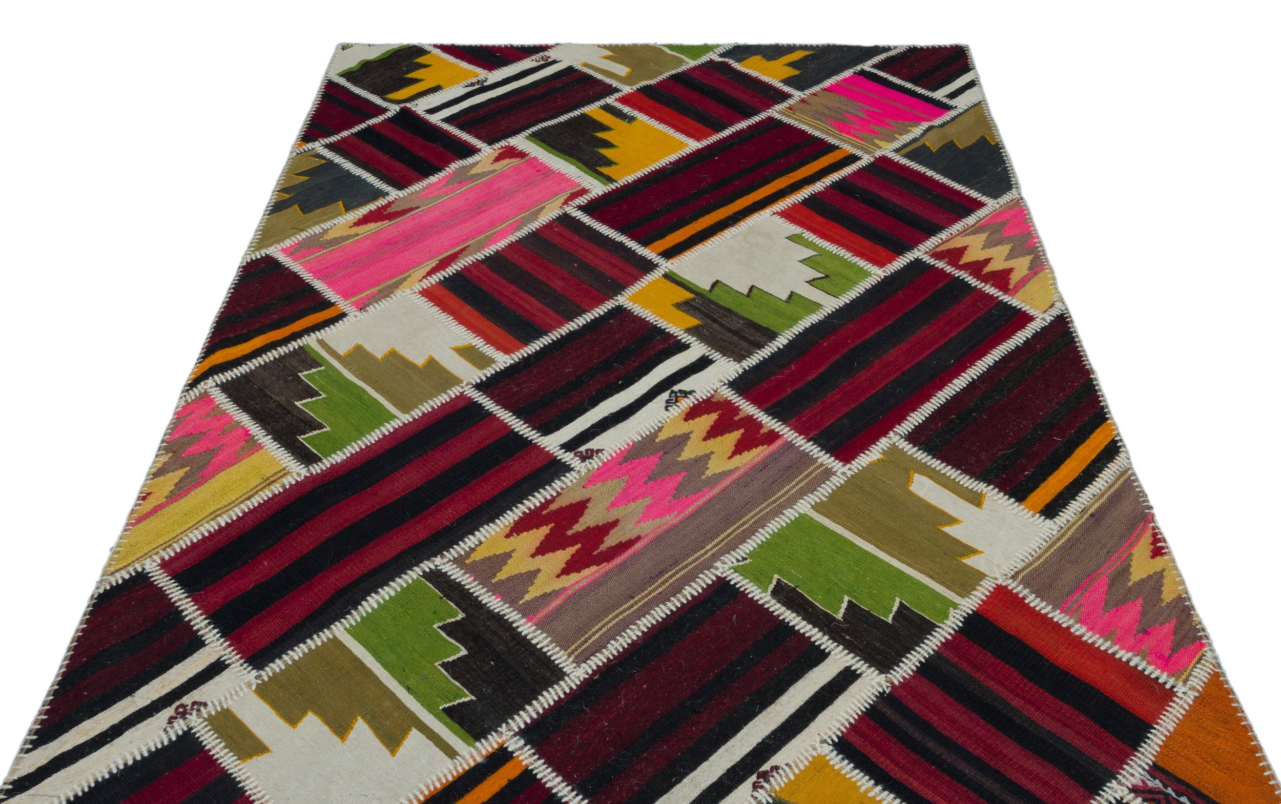 Teselya Beige Vintage Wool Handmade Area Rug 5'3" x 7'10"