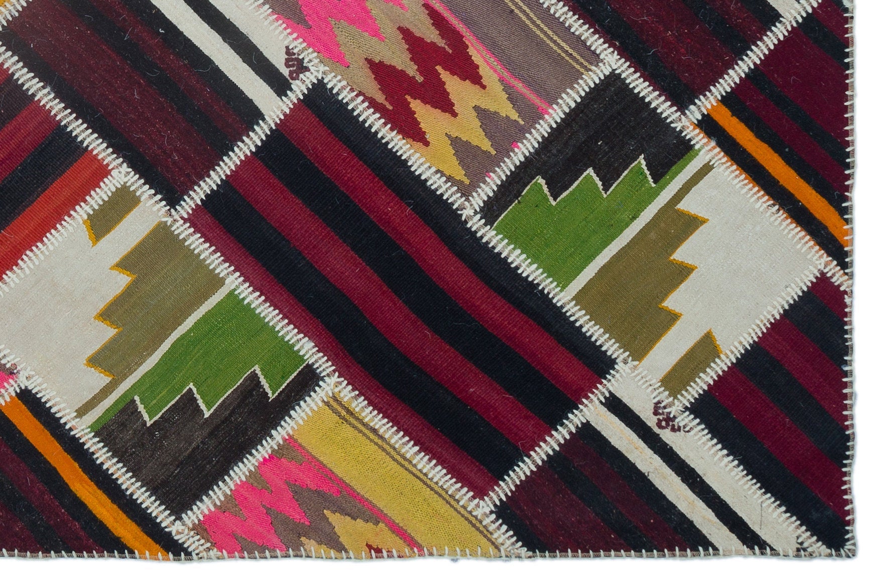 Teselya Beige Vintage Wool Handmade Area Rug 5'3" x 7'10"