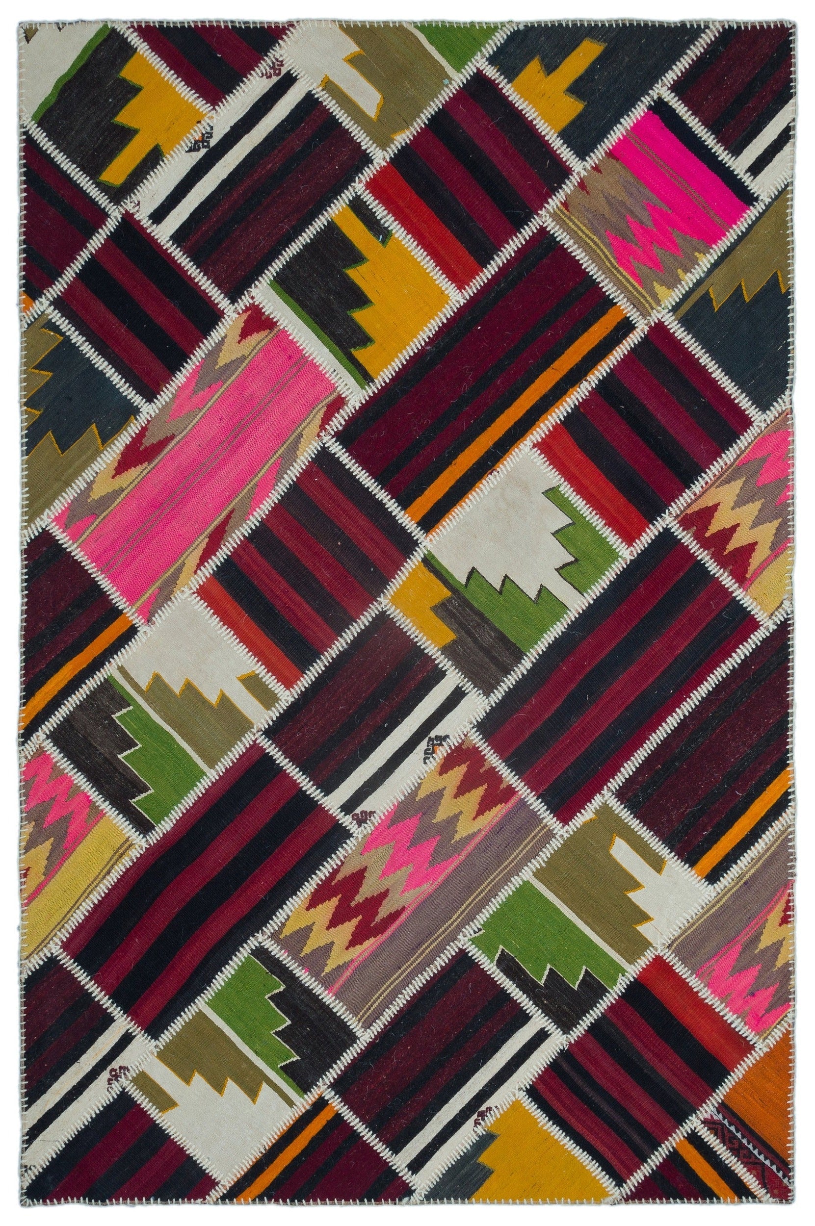 Teselya Beige Vintage Wool Handmade Area Rug 5'3" x 7'10"