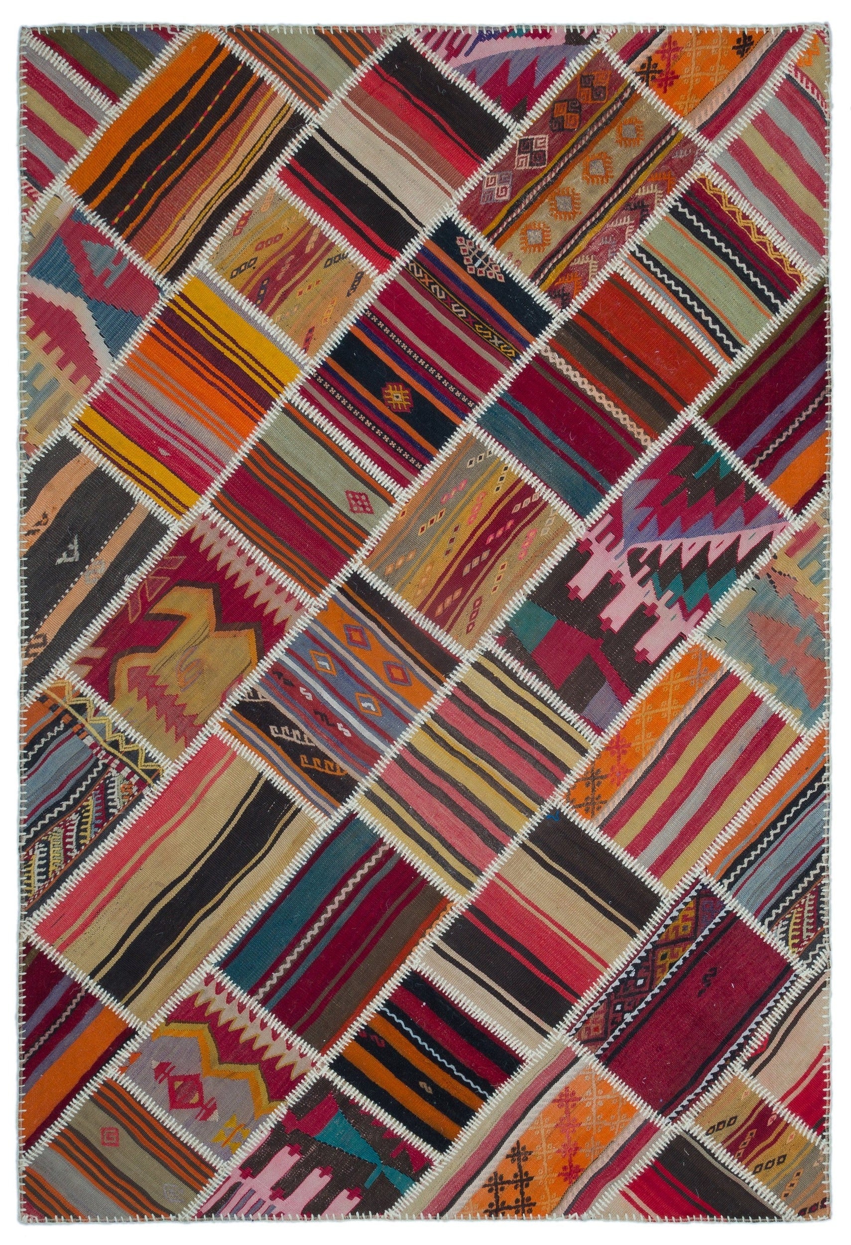 Teselya Red Vintage Wool Handmade Area Rug 5'2" x 7'7"