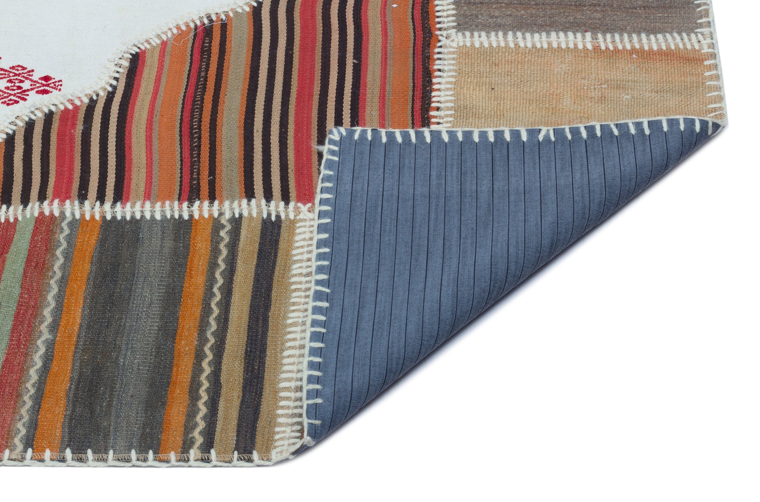 Teselya Beige Vintage Wool Handmade Area Rug 5'2" x 7'5"