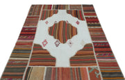 Teselya Beige Vintage Wool Handmade Area Rug 5'2" x 7'5"