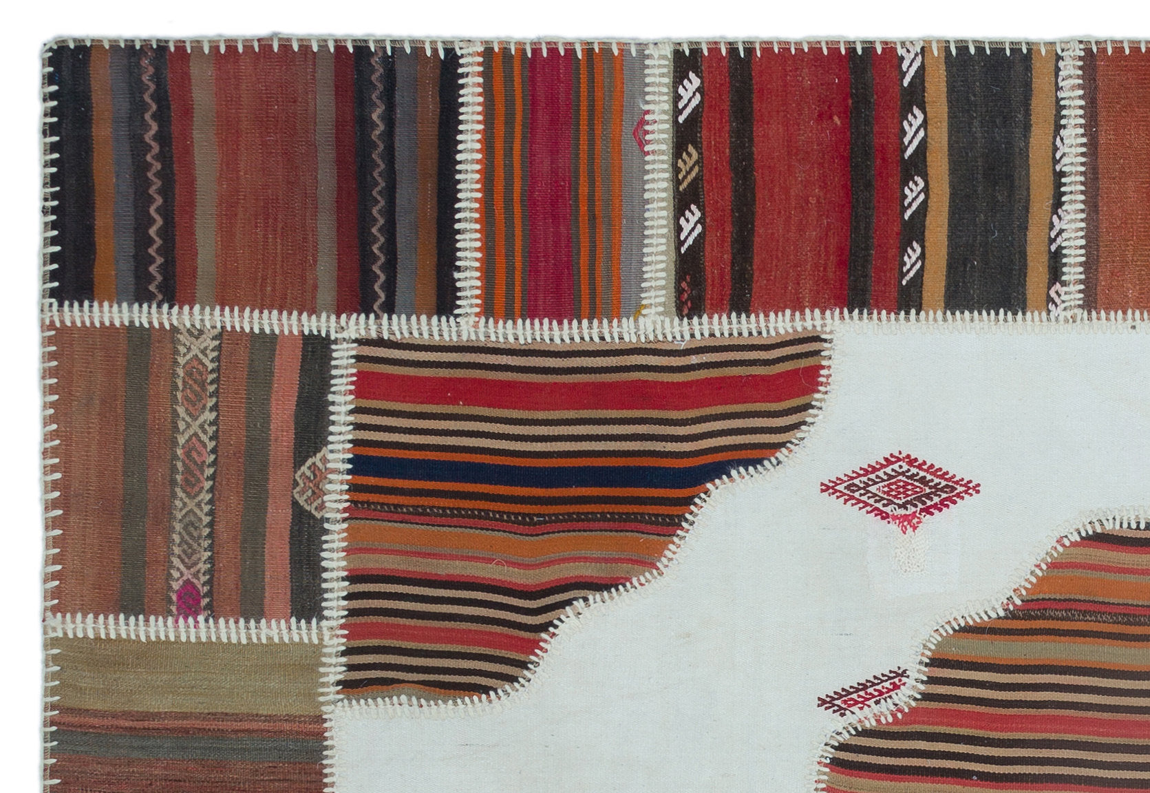 Teselya Beige Vintage Wool Handmade Area Rug 5'2" x 7'5"
