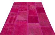 Teselya Beige Patchwork Wool Handmade Area Rug 5'4" x 7'7"