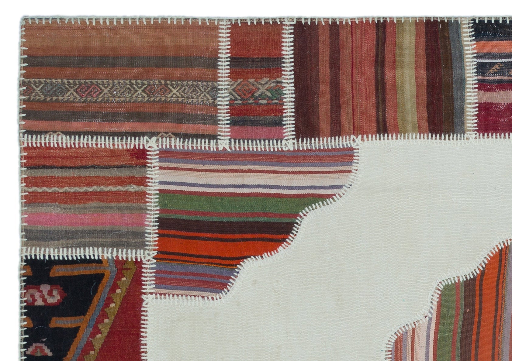 Teselya Beige Vintage Wool Handmade Area Rug 5'4" x 7'6"