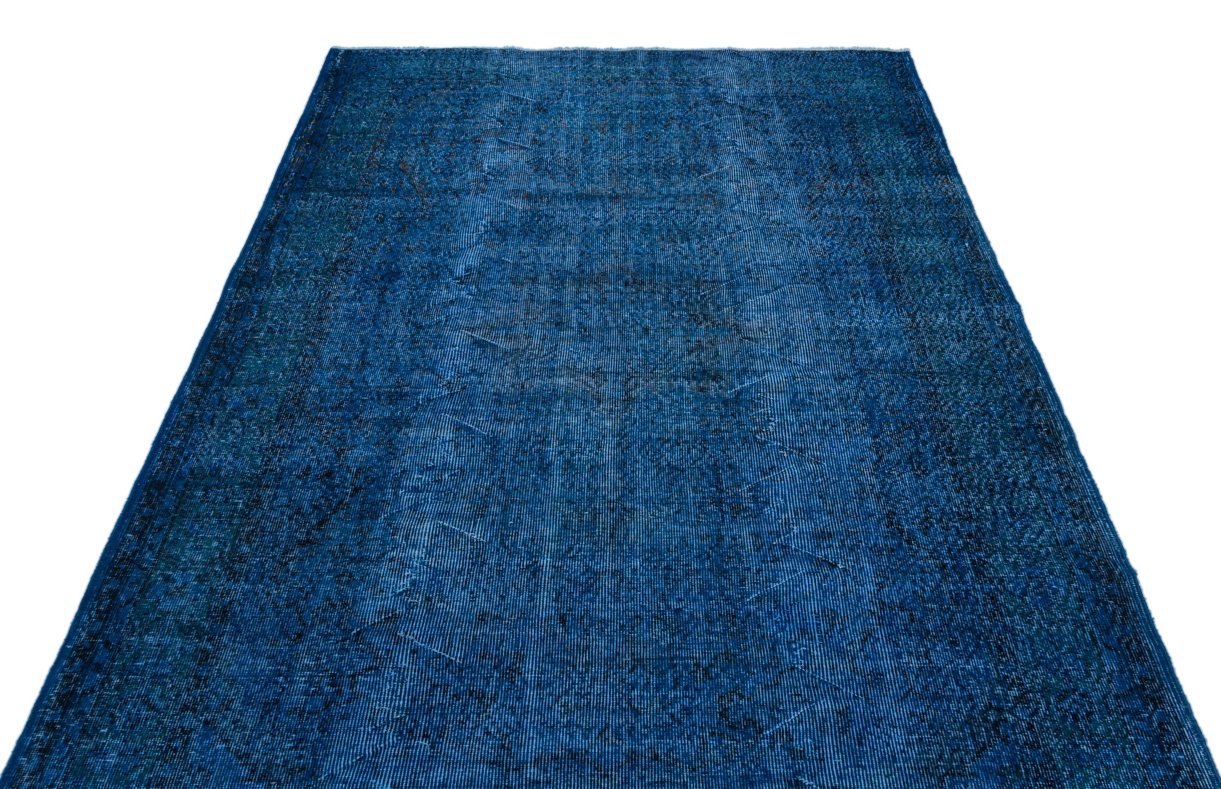 Atina Blue Vintage Wool Handmade Area Rug 5'5" x 9'4"