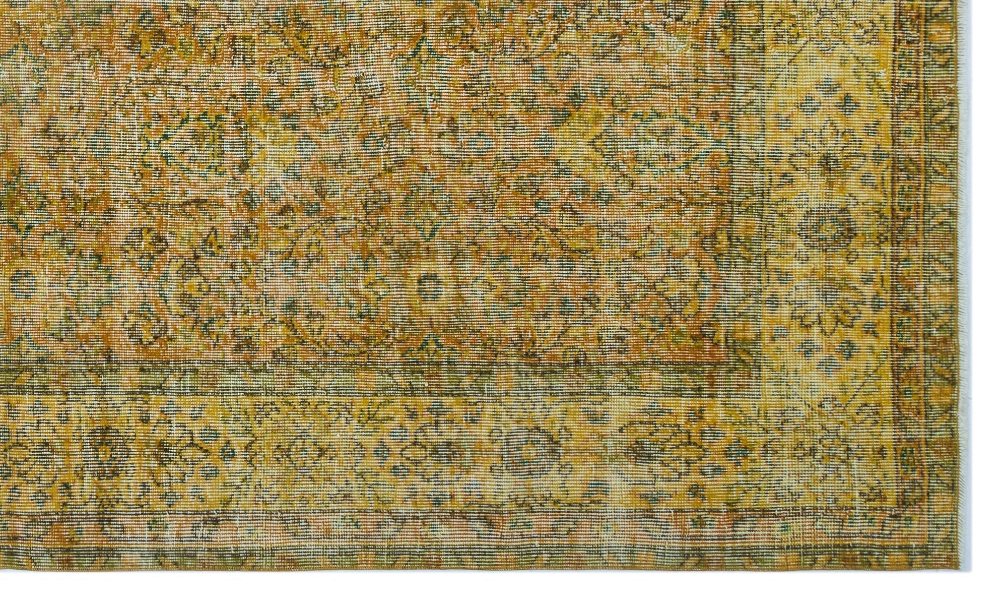 Atina Yellow Vintage Wool Handmade Area Rug 5'4" x 9'1"