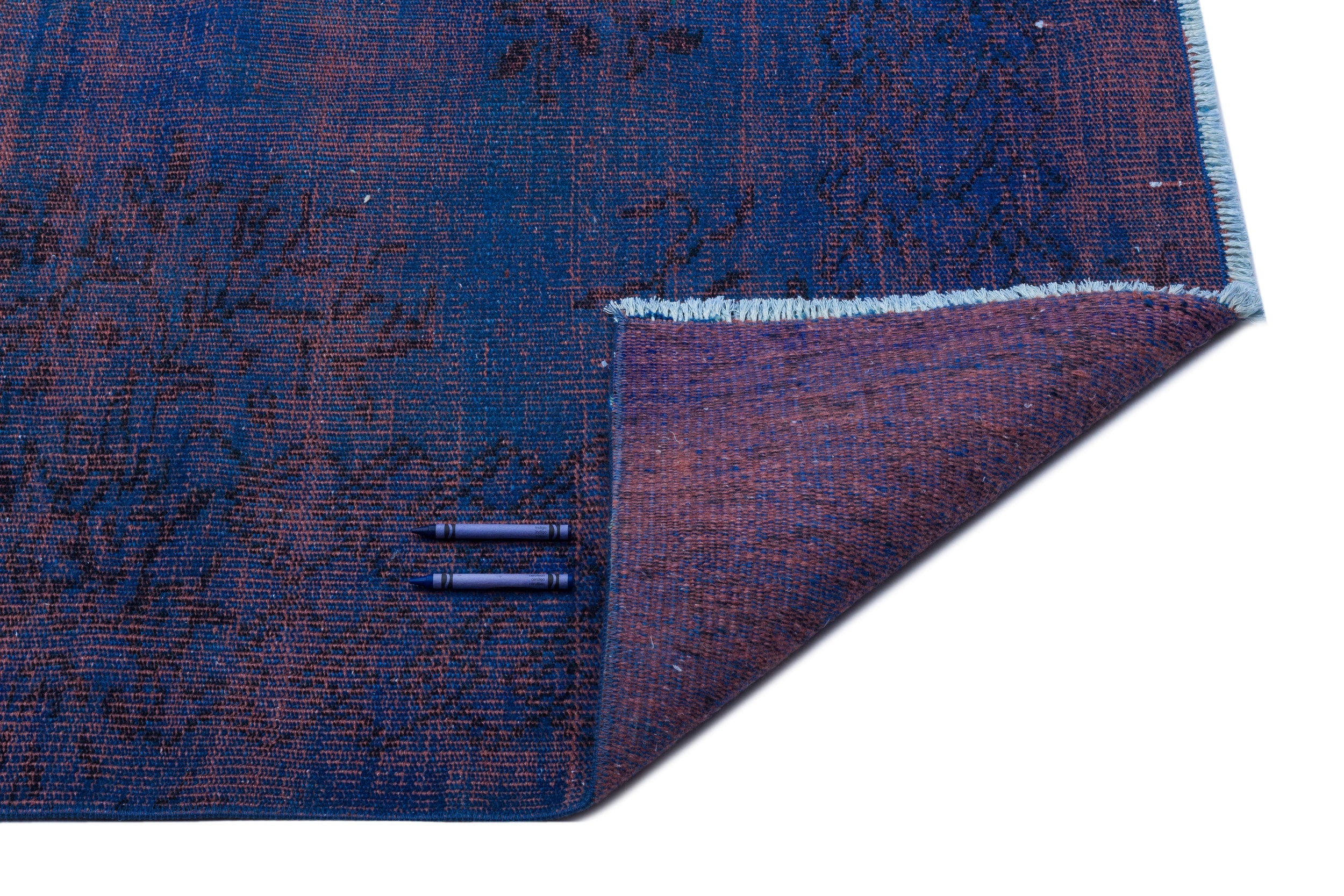 Atina Blue Vintage Wool Handmade Area Rug 5'10" x 9'6"