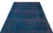 Atina Blue Vintage Wool Handmade Area Rug 5'5" x 8'10"
