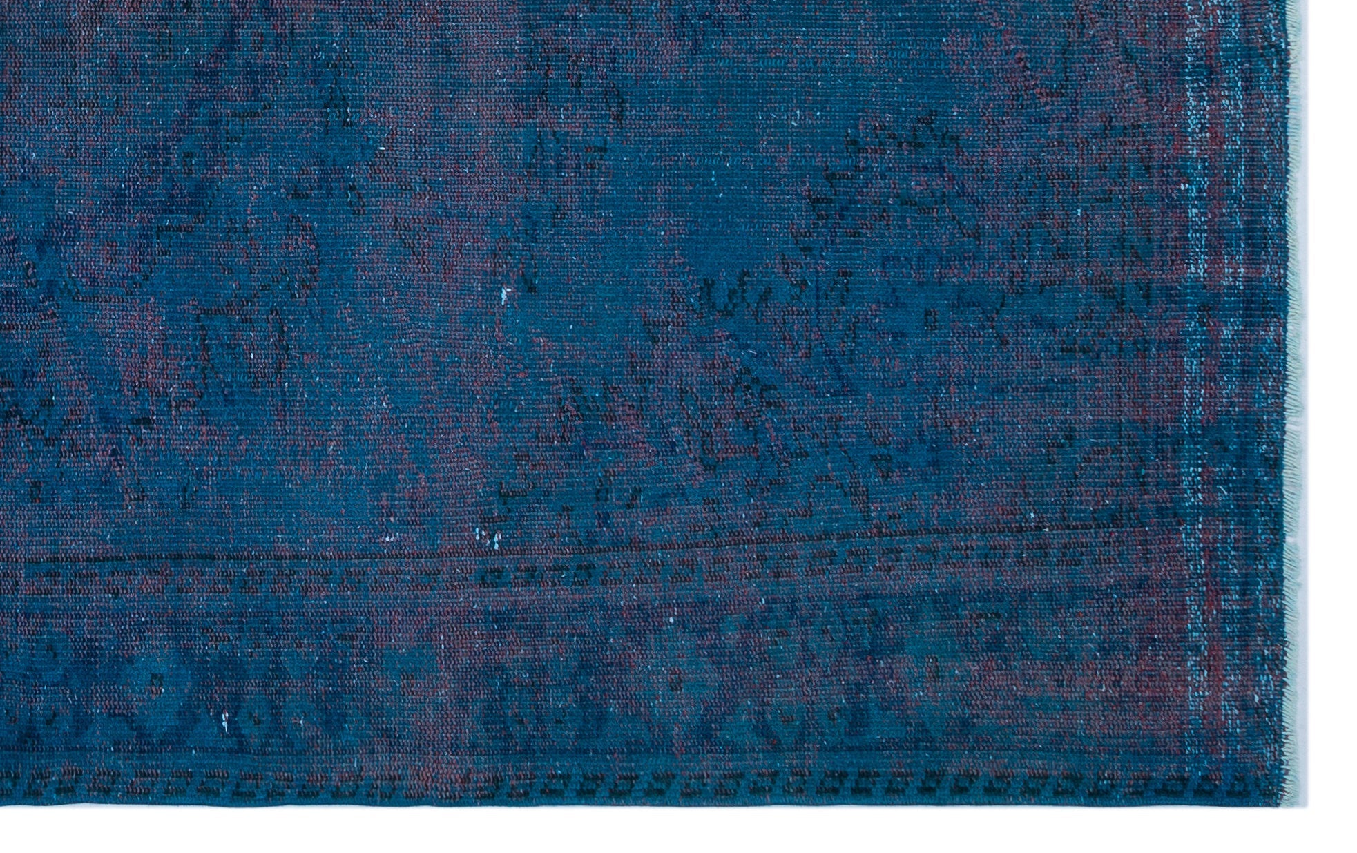 Atina Blue Vintage Wool Handmade Area Rug 5'5" x 8'10"