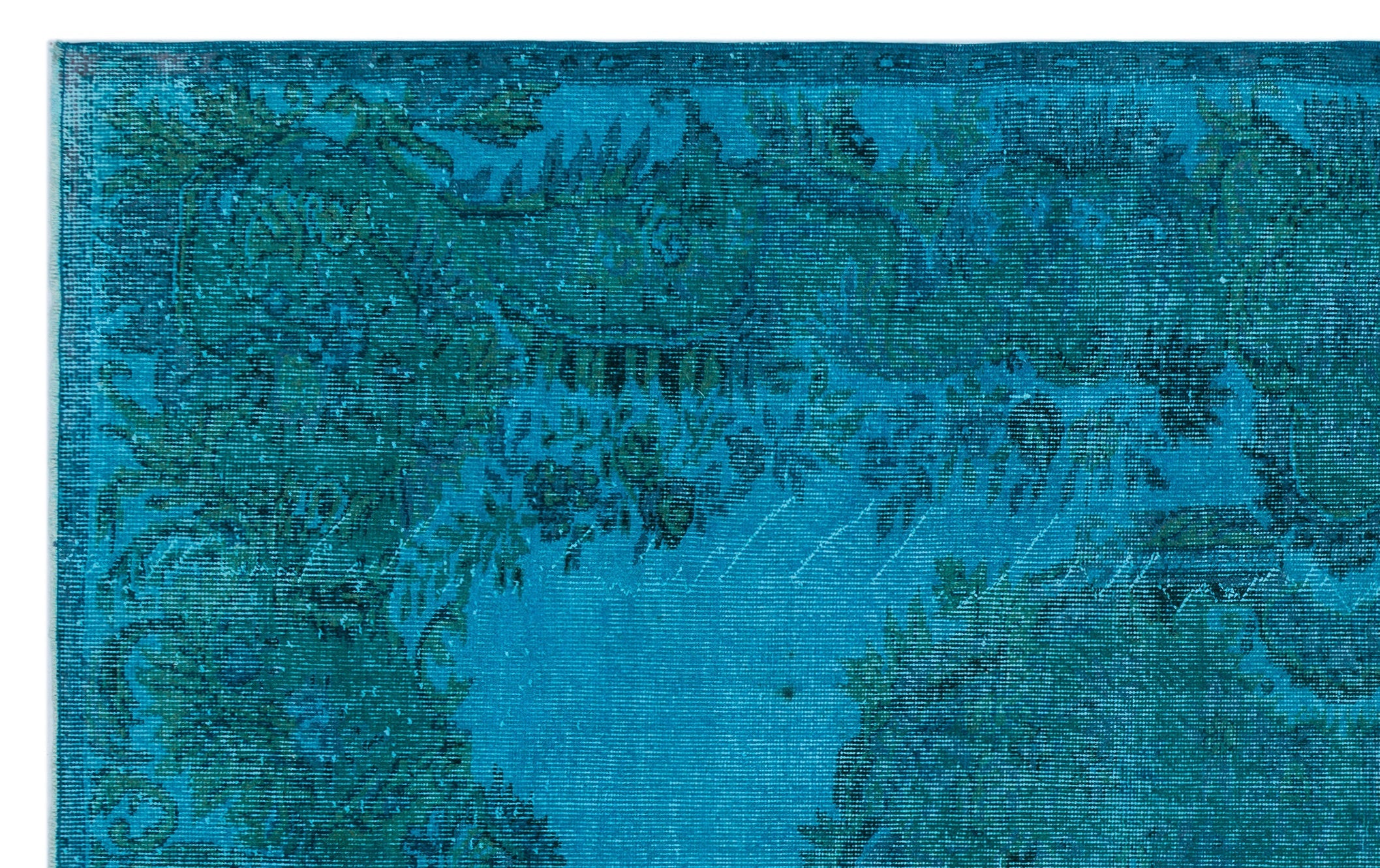 Atina Turquoise Vintage Wool Handmade Area Rug 6'0" x 9'8"