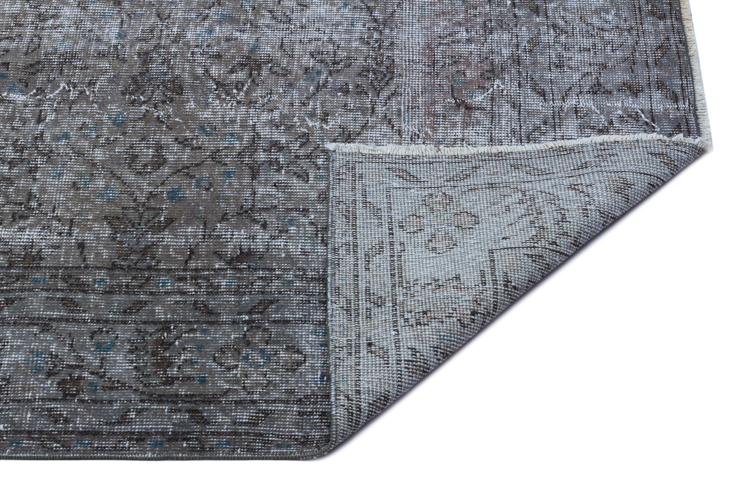Atina Brown Vintage Wool Handmade Area Rug 6'11" x 10'4"