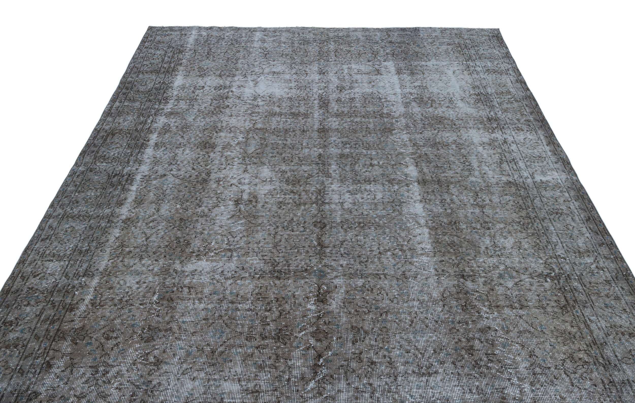 Atina Brown Vintage Wool Handmade Area Rug 6'11" x 10'4"