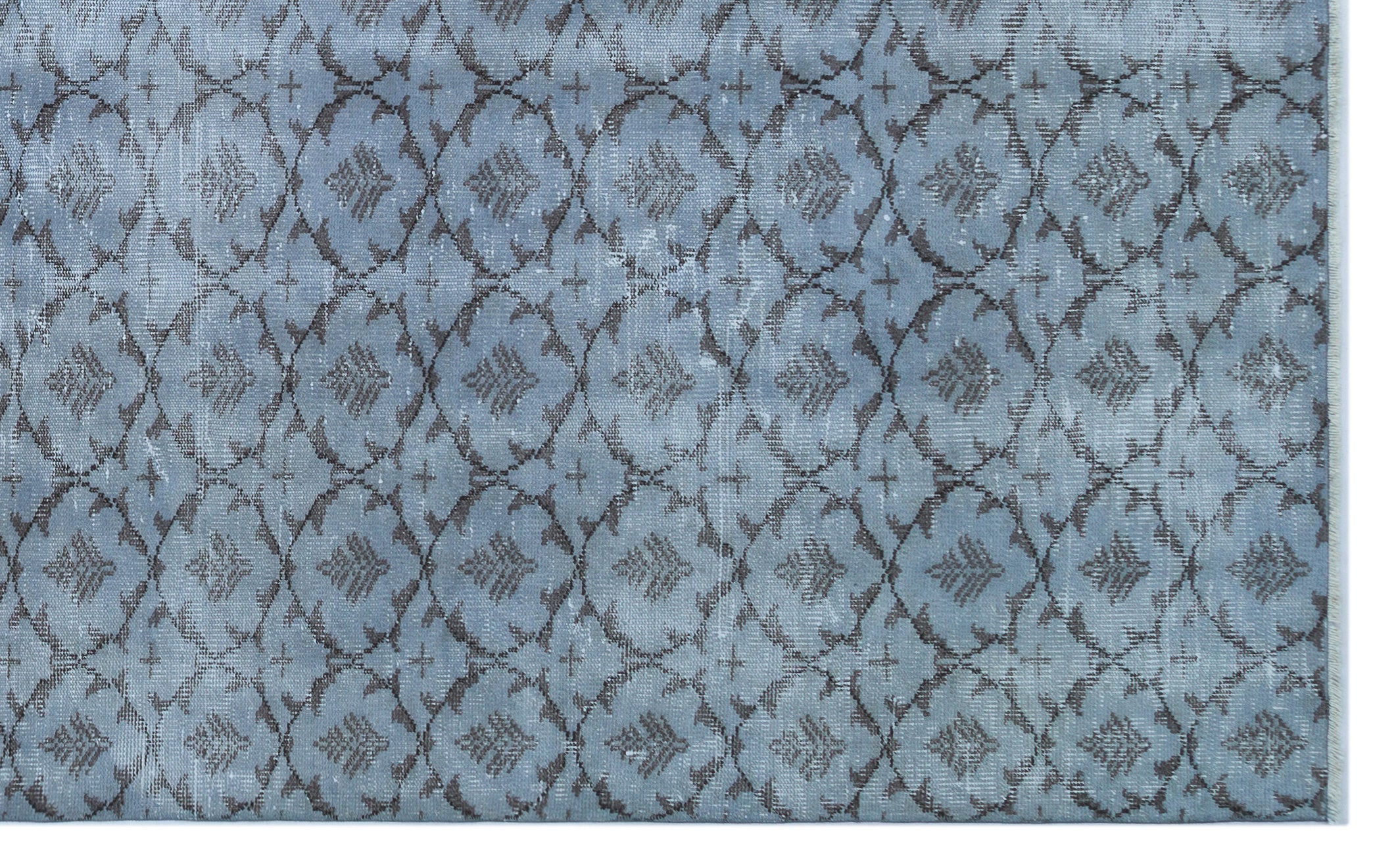 Atina Blue Vintage Wool Handmade Area Rug 6'1" x 9'7"