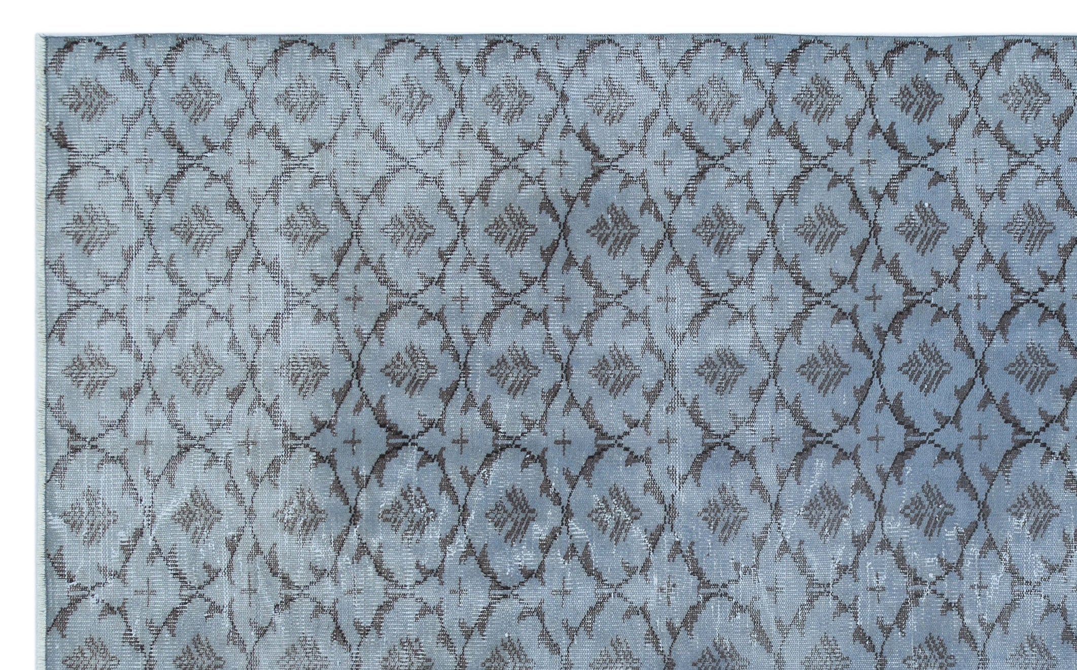 Atina Blue Vintage Wool Handmade Area Rug 6'1" x 9'7"
