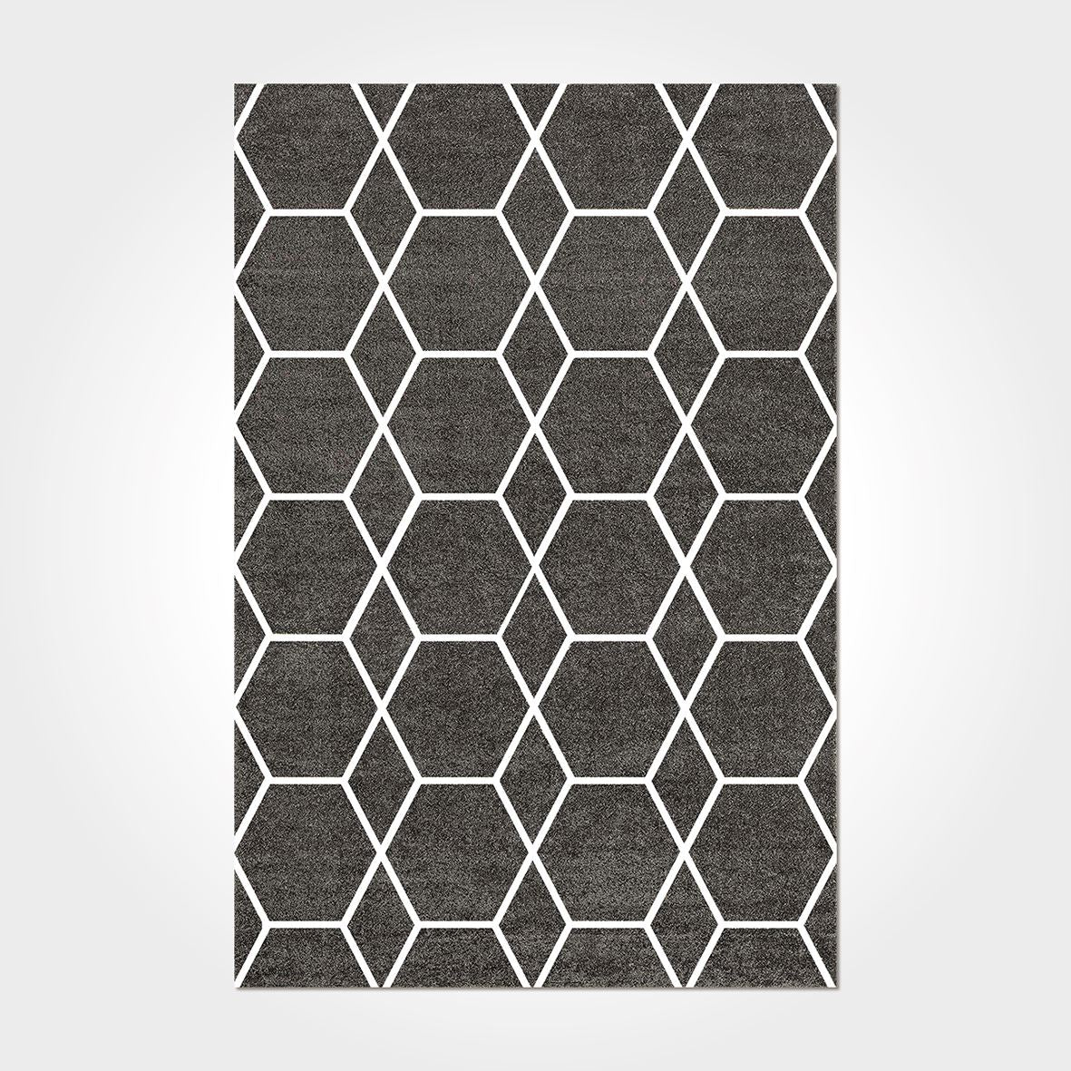 Geometric Area Rug – Washable Non Slip Chenille Cotton Carpet | Modern Flatweave Floor Covering
