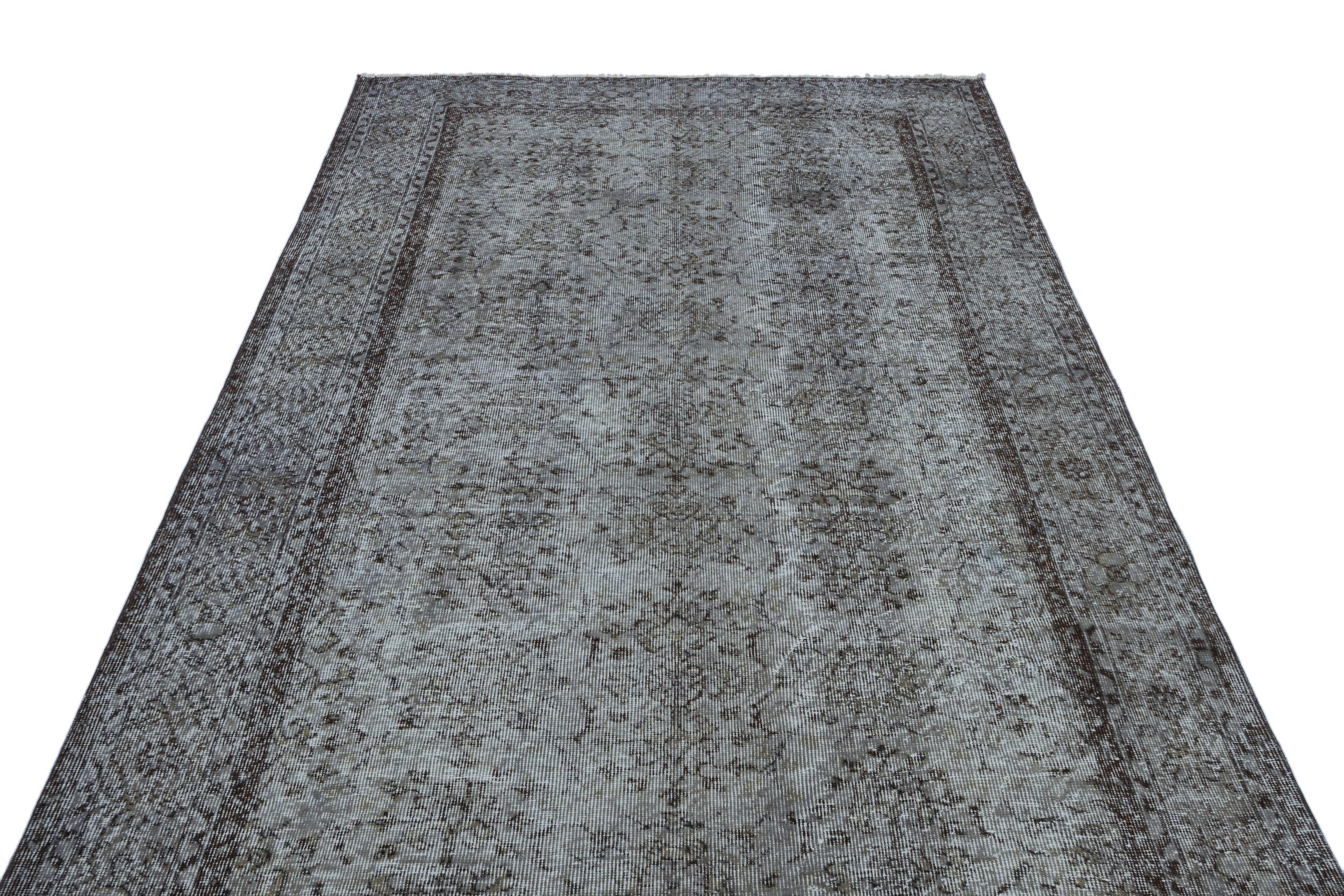 Atina Grey Vintage Wool Handmade Area Rug 5'7" x 9'9"