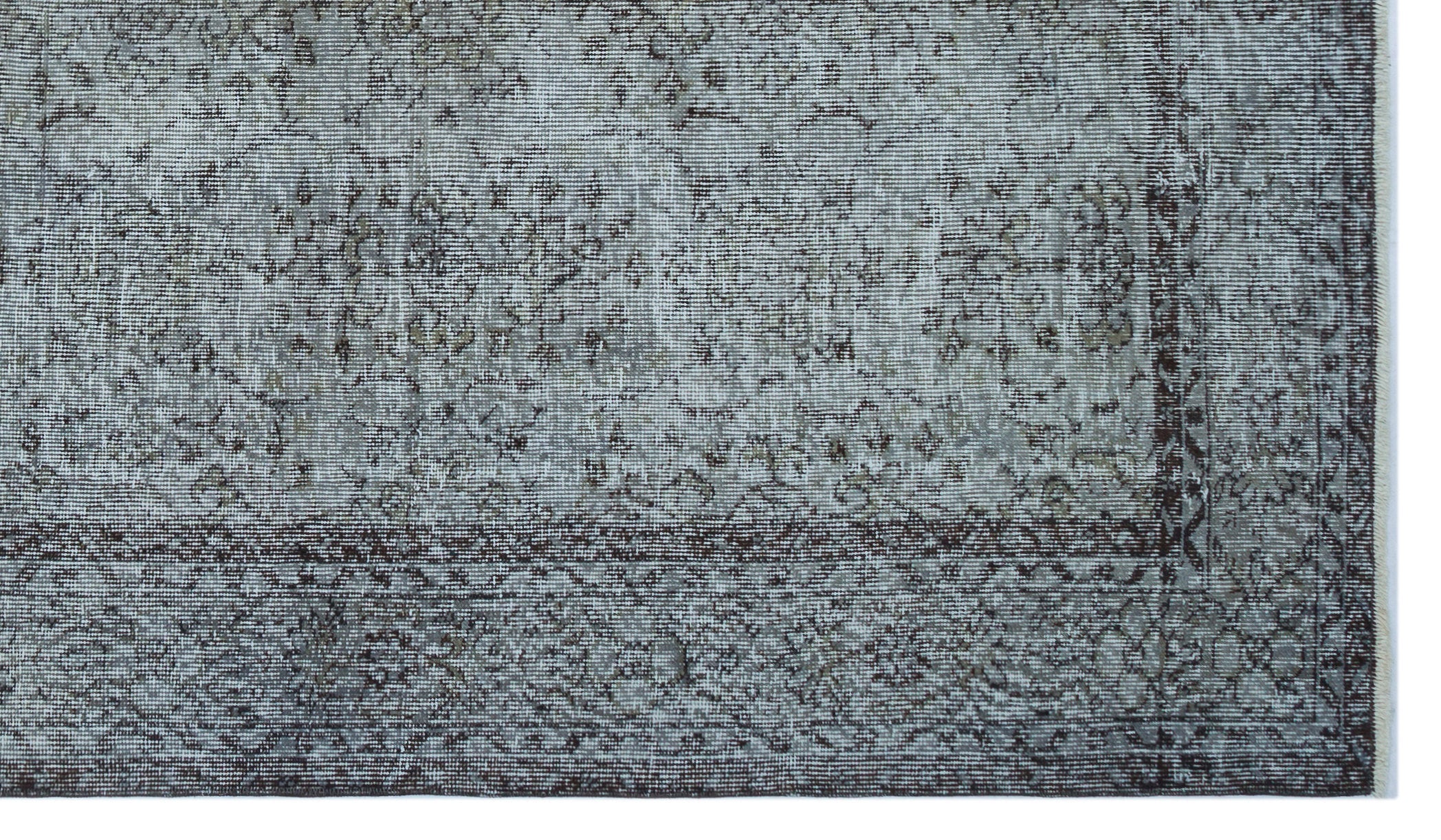 Atina Grey Vintage Wool Handmade Area Rug 5'7" x 9'9"