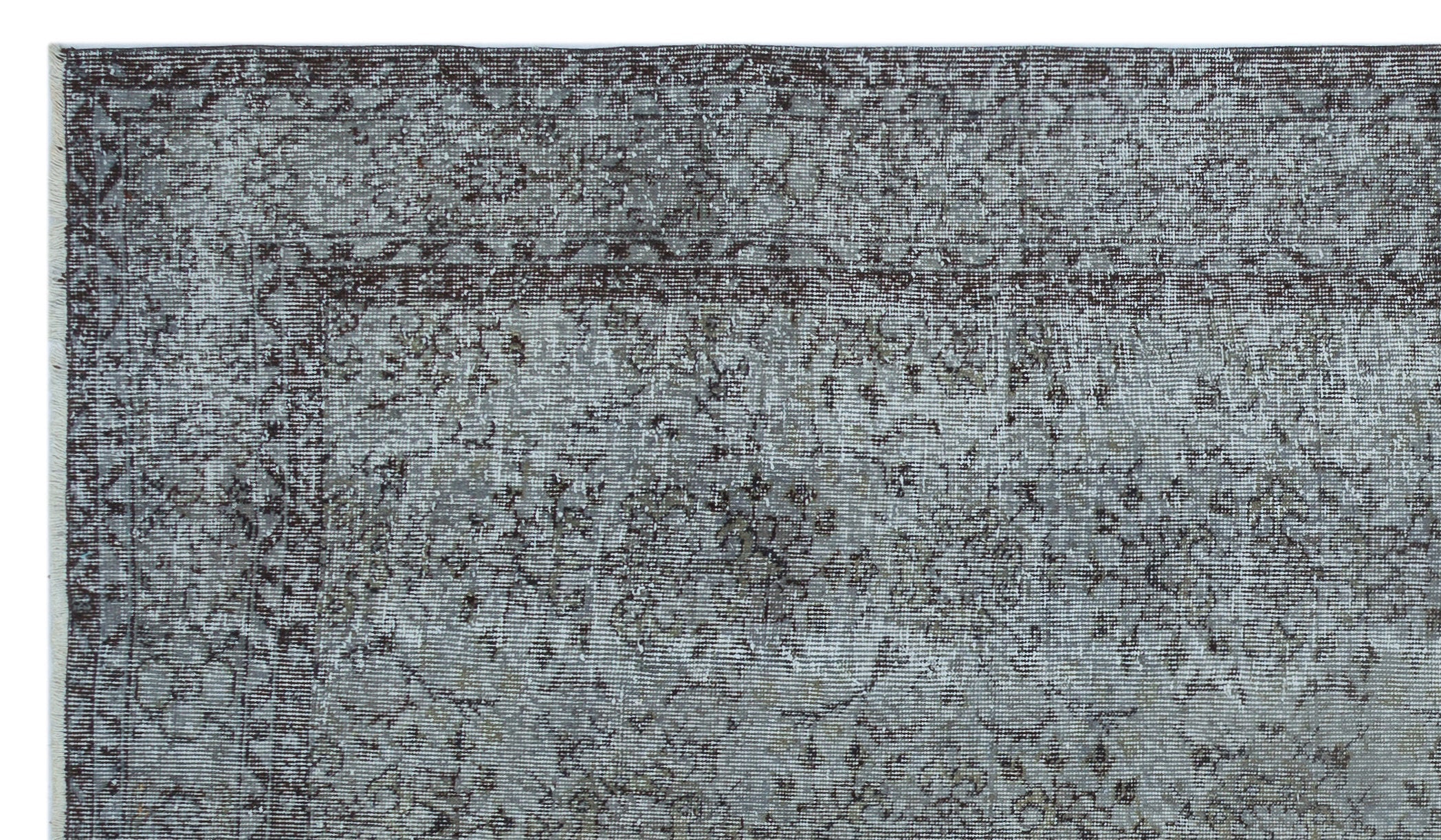 Atina Grey Vintage Wool Handmade Area Rug 5'7" x 9'9"