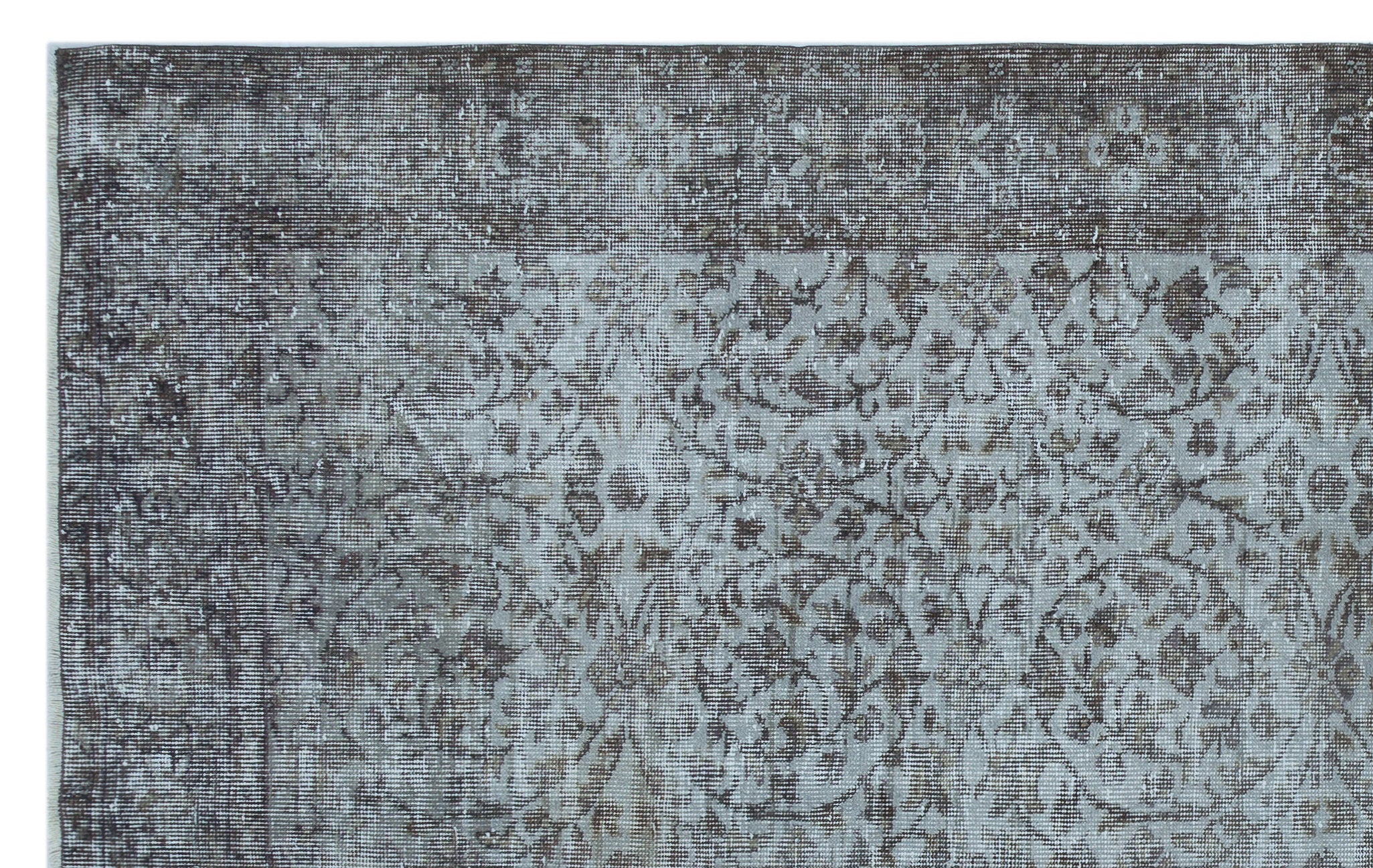 Atina Grey Vintage Wool Handmade Area Rug 5'11" x 9'5"
