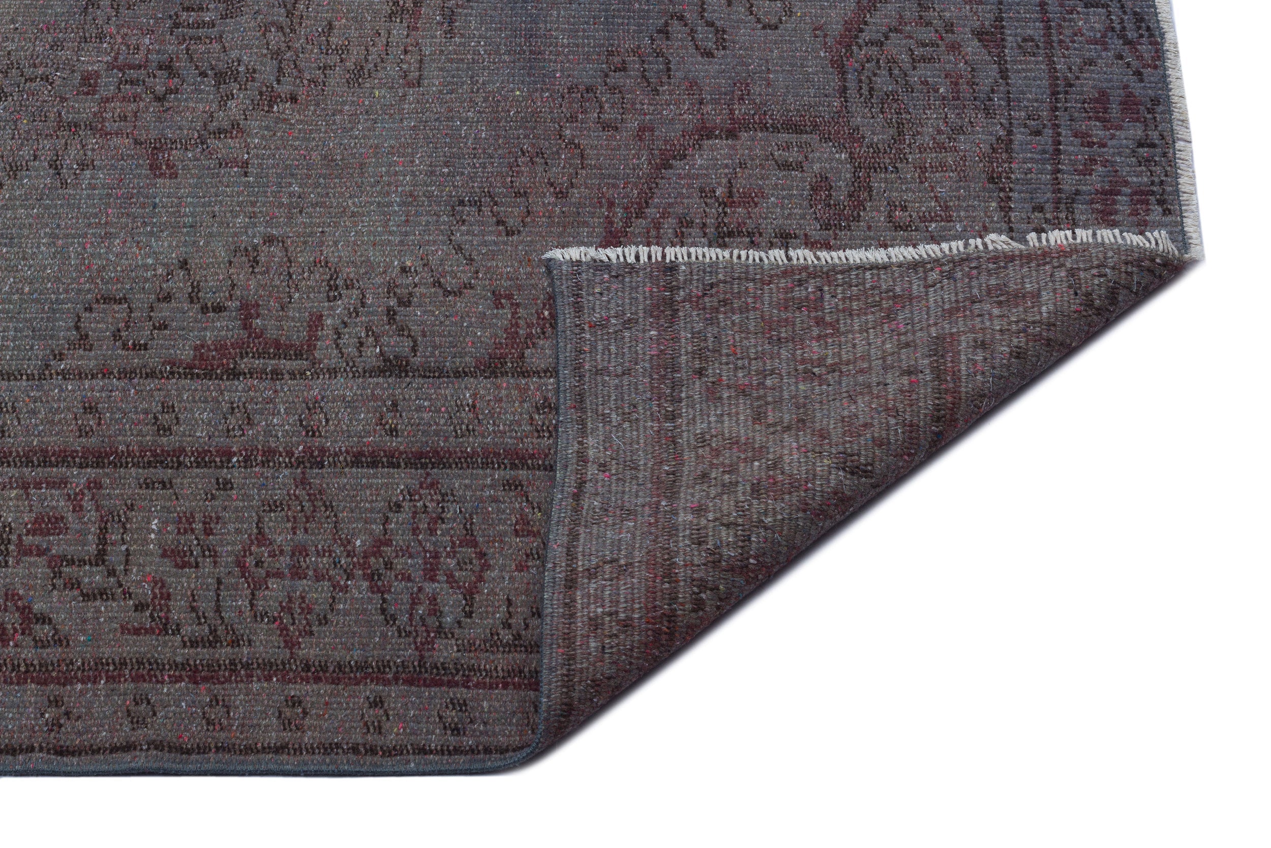 Atina Grey Vintage Wool Handmade Area Rug 5'7" x 8'8"