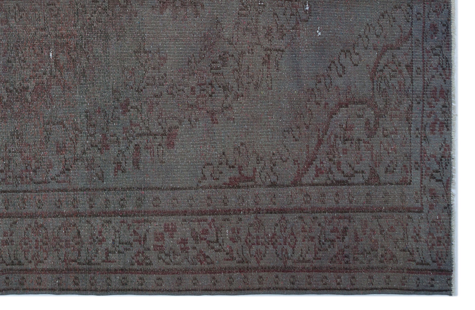 Atina Grey Vintage Wool Handmade Area Rug 5'7" x 8'8"