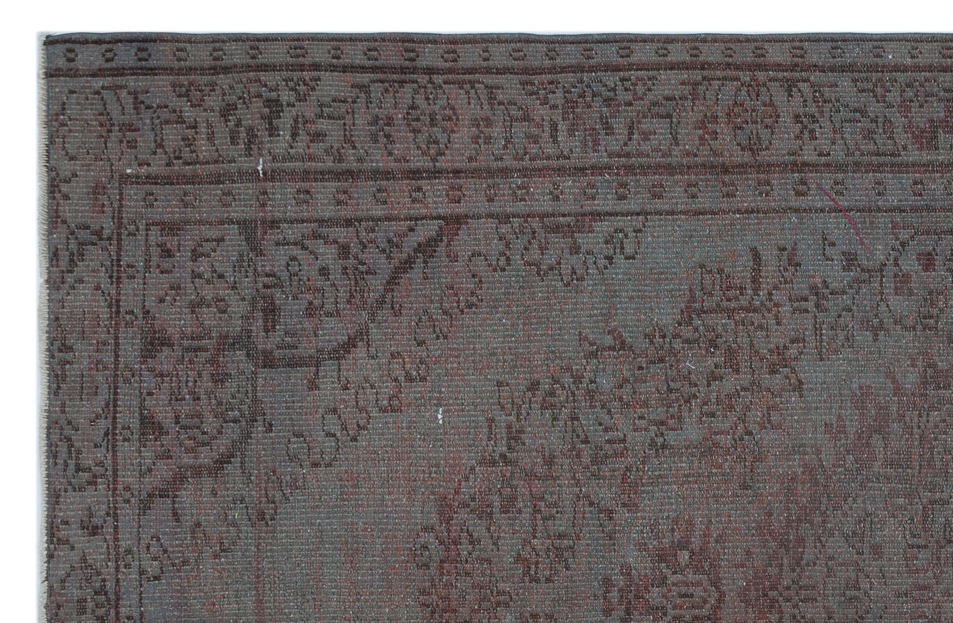Atina Grey Vintage Wool Handmade Area Rug 5'7" x 8'8"