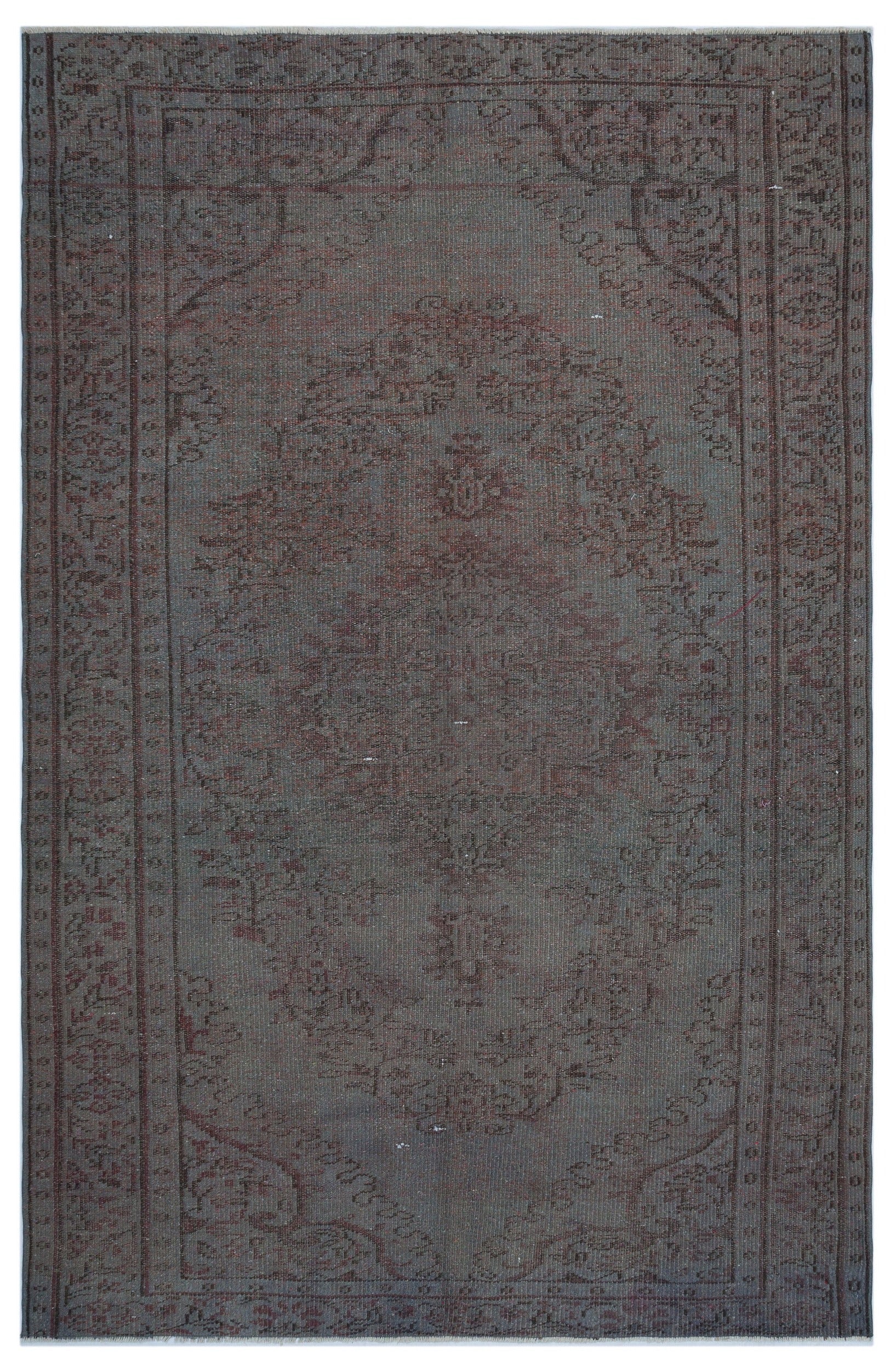 Atina Grey Vintage Wool Handmade Area Rug 5'7" x 8'8"