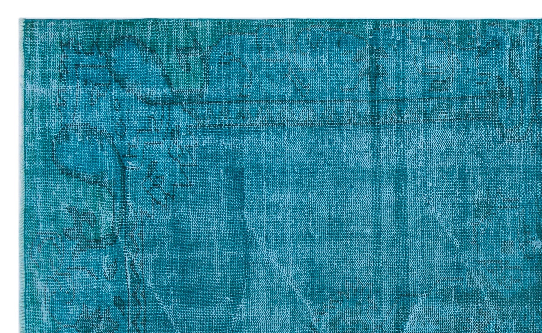 Atina Turquoise Vintage Wool Handmade Area Rug 5'1" x 8'4"