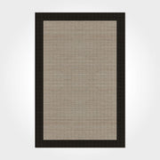 Digital Print Area Rug – Washable Non Slip Black Beige Chenille Cotton Rug