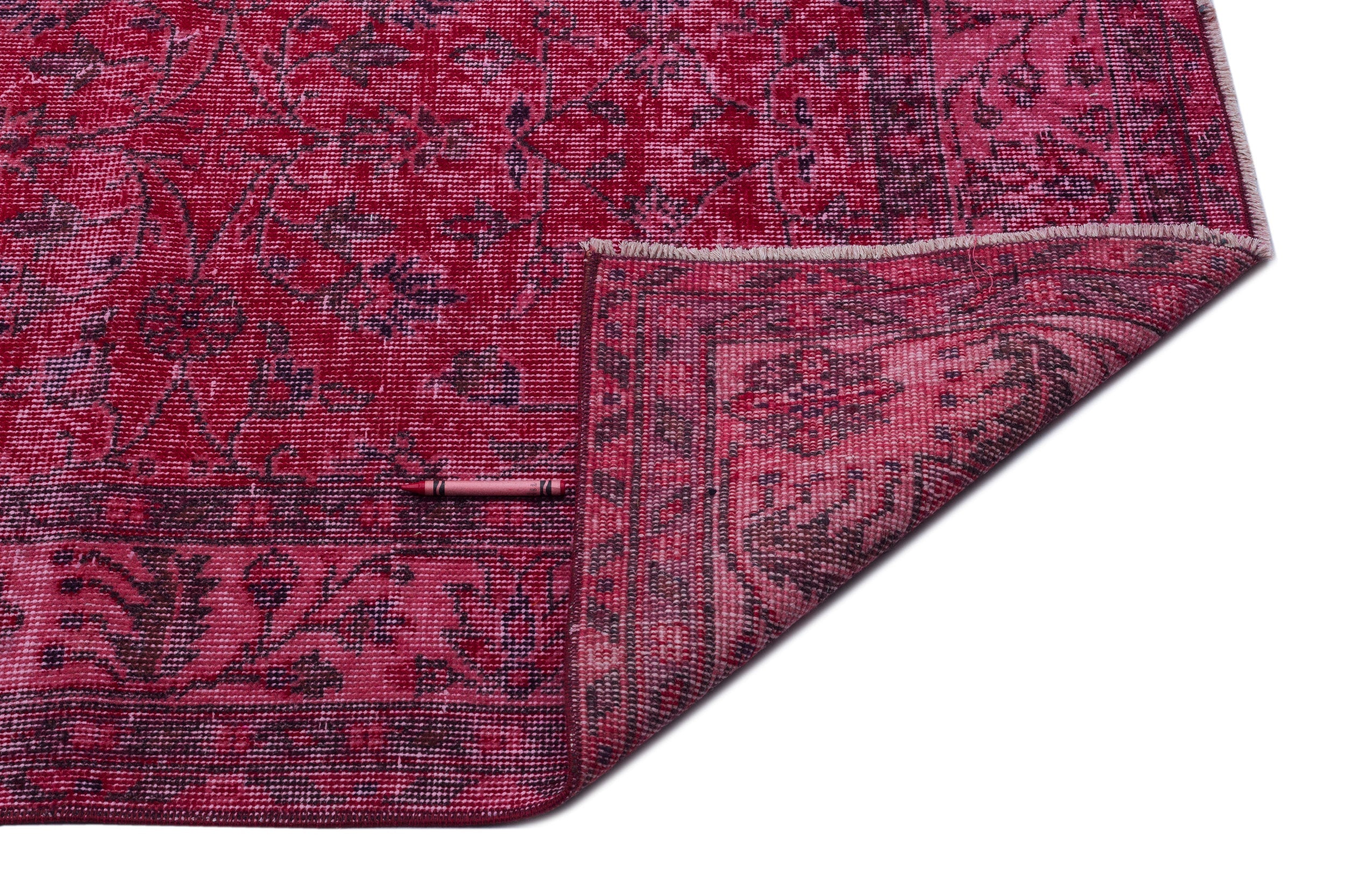 Atina Pink Vintage Wool Handmade Area Rug 5'7" x 9'7"