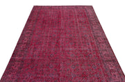 Atina Pink Vintage Wool Handmade Area Rug 5'7" x 9'7"