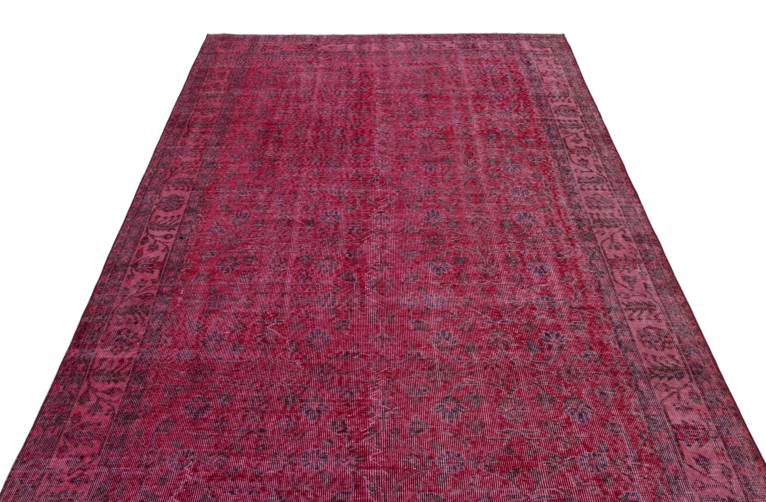 Atina Pink Vintage Wool Handmade Area Rug 5'7" x 9'7"
