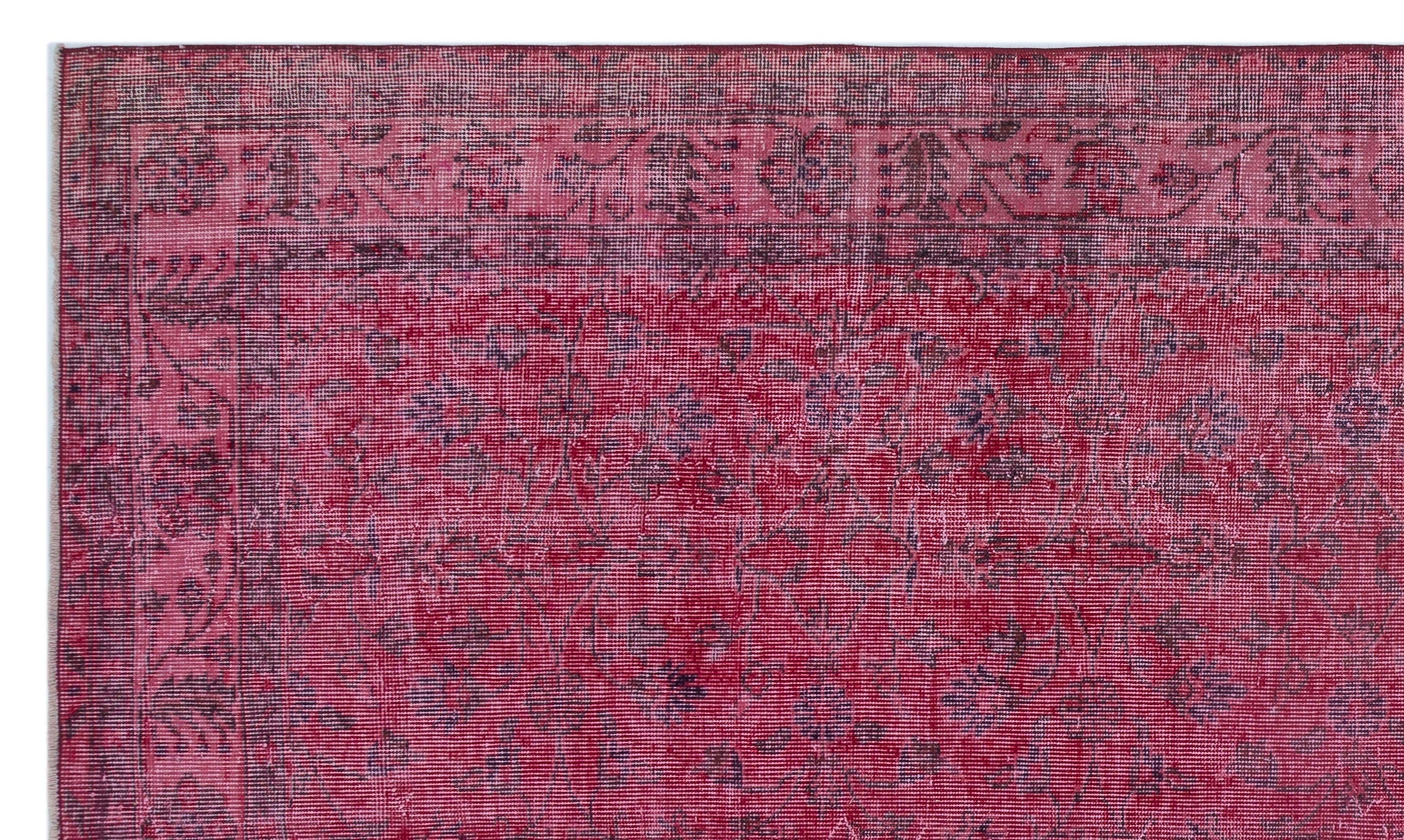 Atina Pink Vintage Wool Handmade Area Rug 5'7" x 9'7"