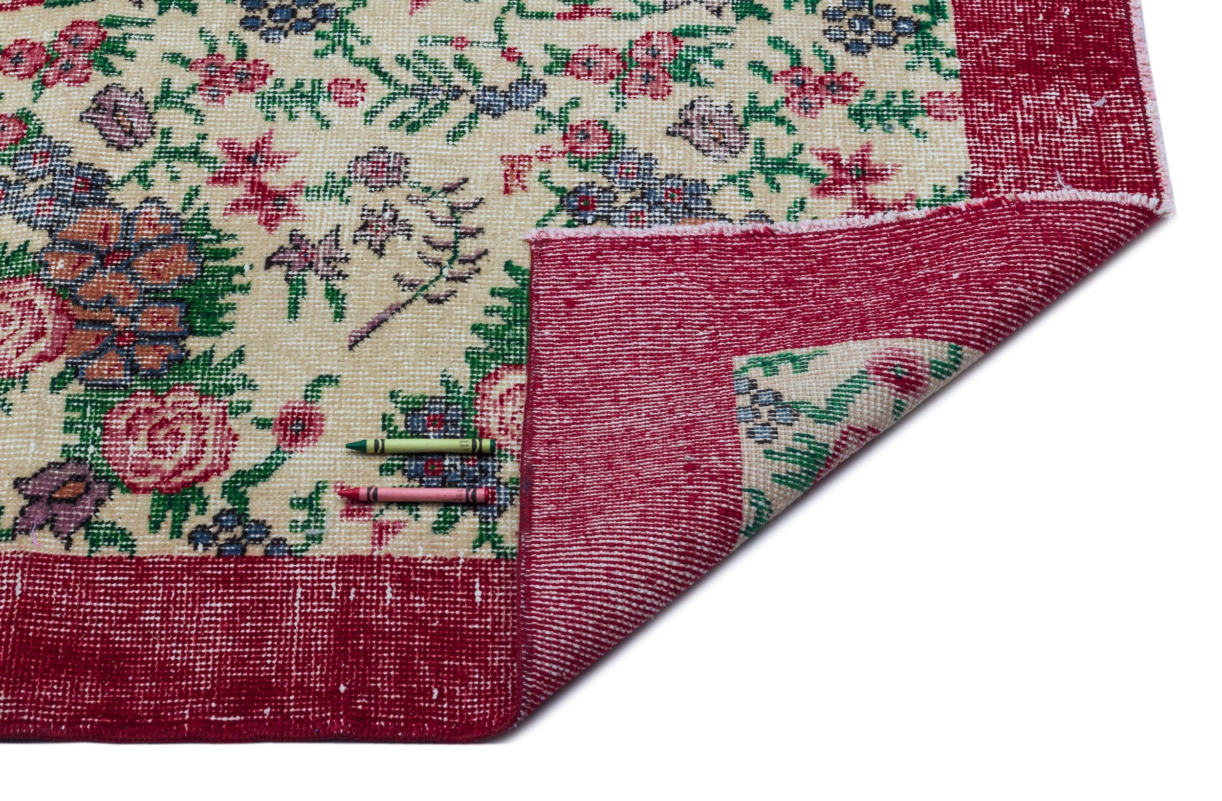 Atina Cream Vintage Wool Handmade Area Rug 7'4" x 10'7"