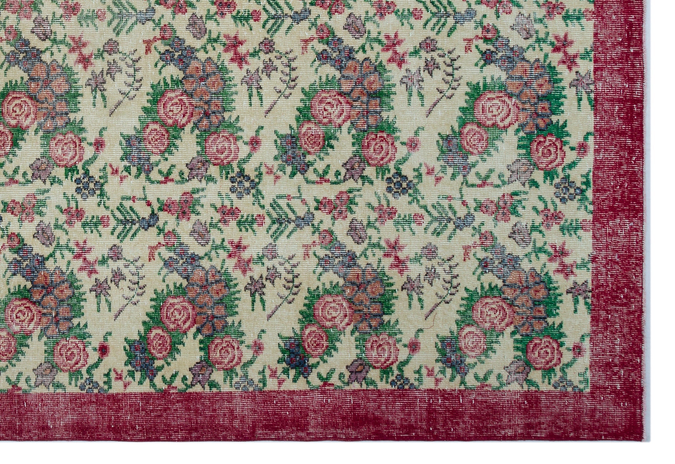 Atina Cream Vintage Wool Handmade Area Rug 7'4" x 10'7"