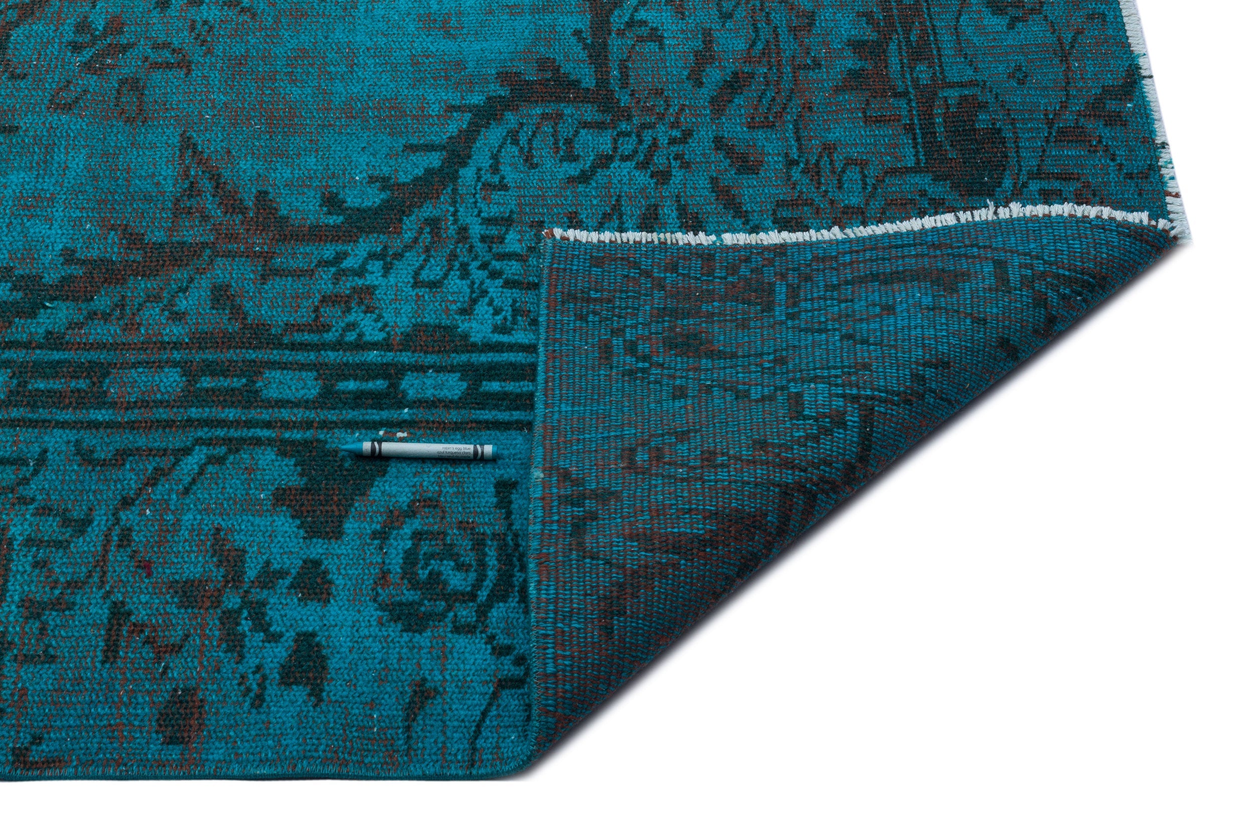 Atina Turquoise Vintage Wool Handmade Area Rug 6'1" x 9'3"