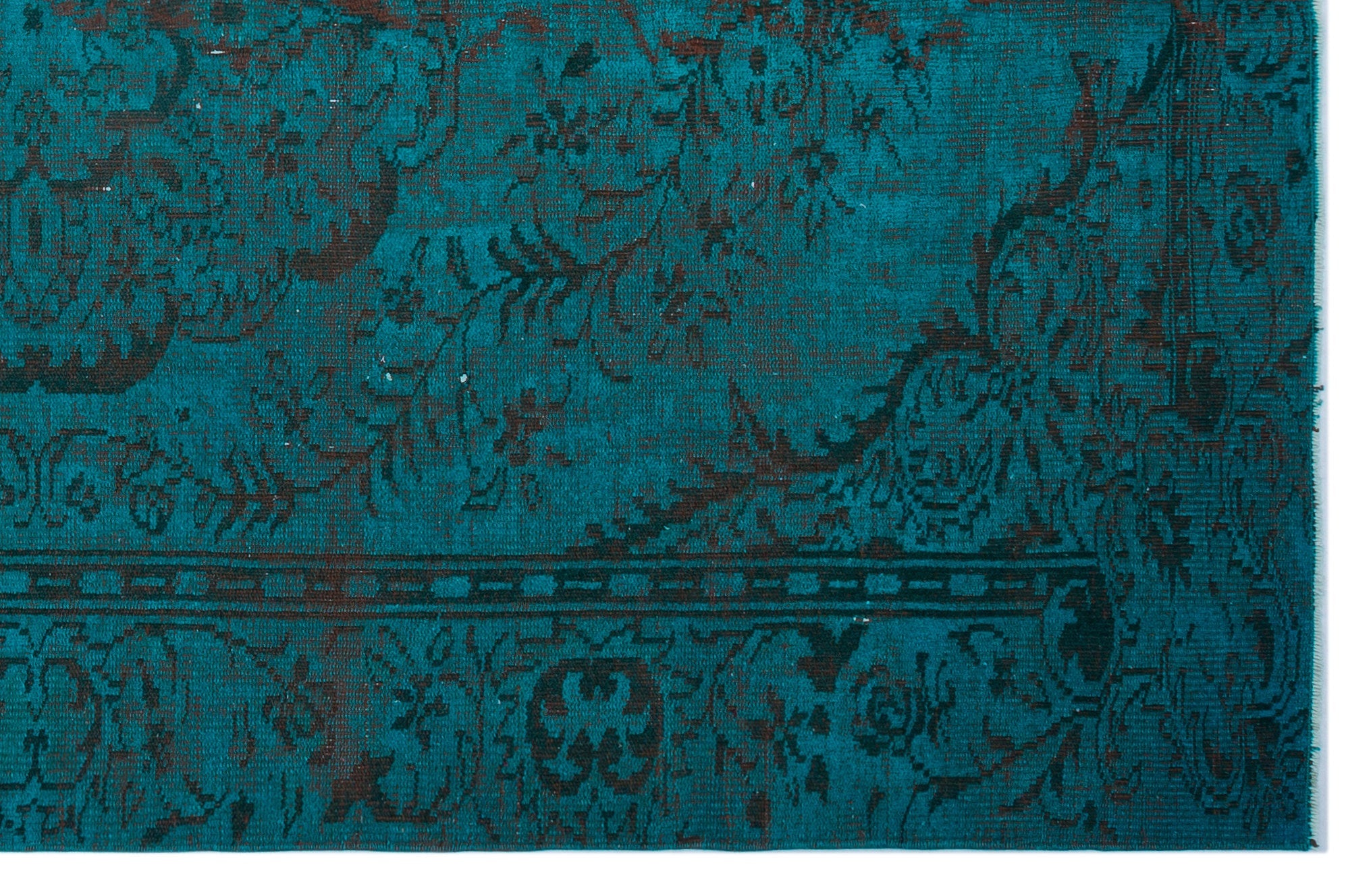 Atina Turquoise Vintage Wool Handmade Area Rug 6'1" x 9'3"