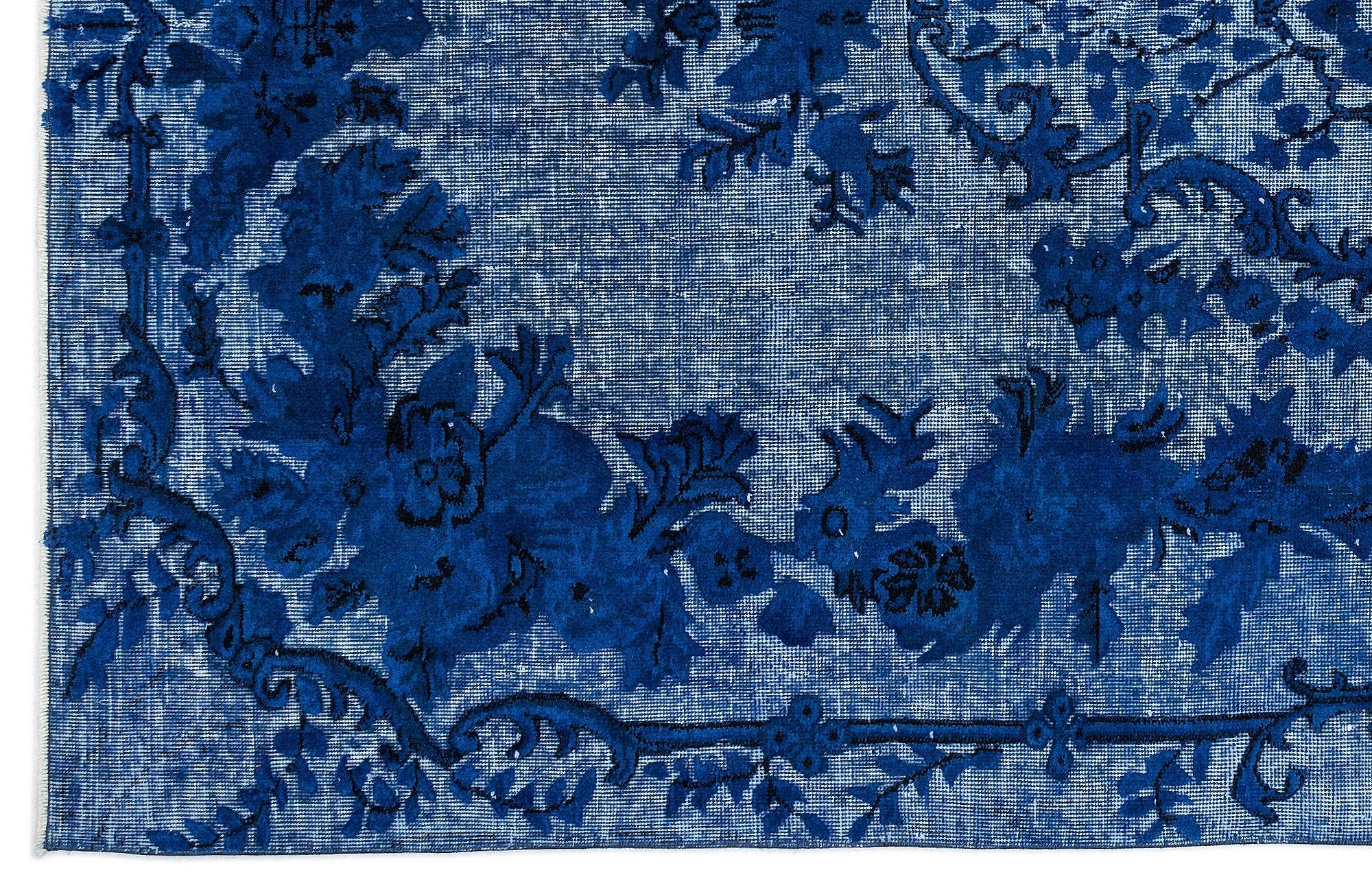 Purplea Turquoise Vintage Wool Handmade Area Rug 5'10" x 9'1"