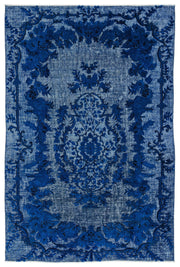 Purplea Turquoise Vintage Wool Handmade Area Rug 5'10" x 9'1"