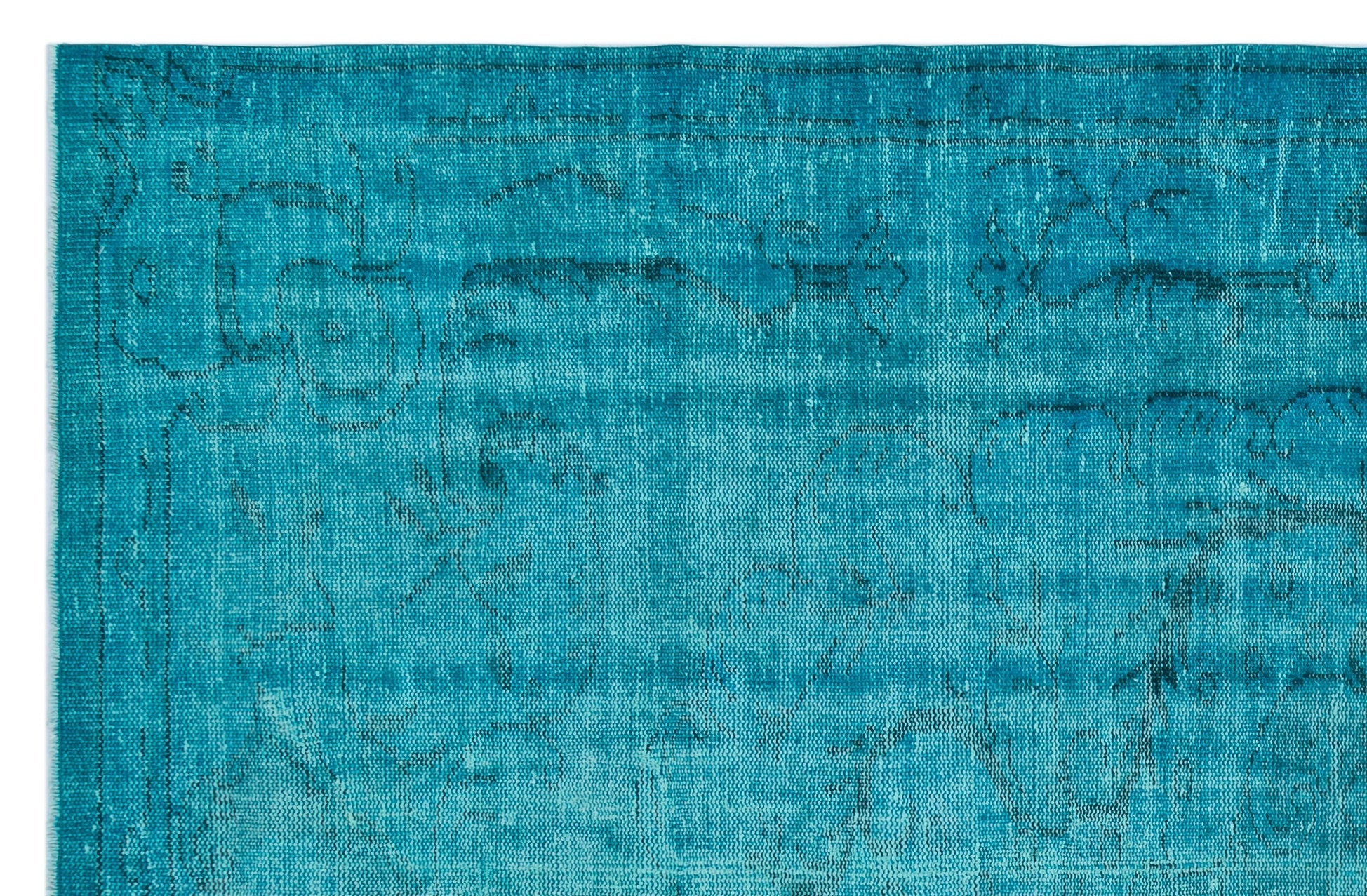 Atina Turquoise Vintage Wool Handmade Area Rug 5'10" x 9'1"
