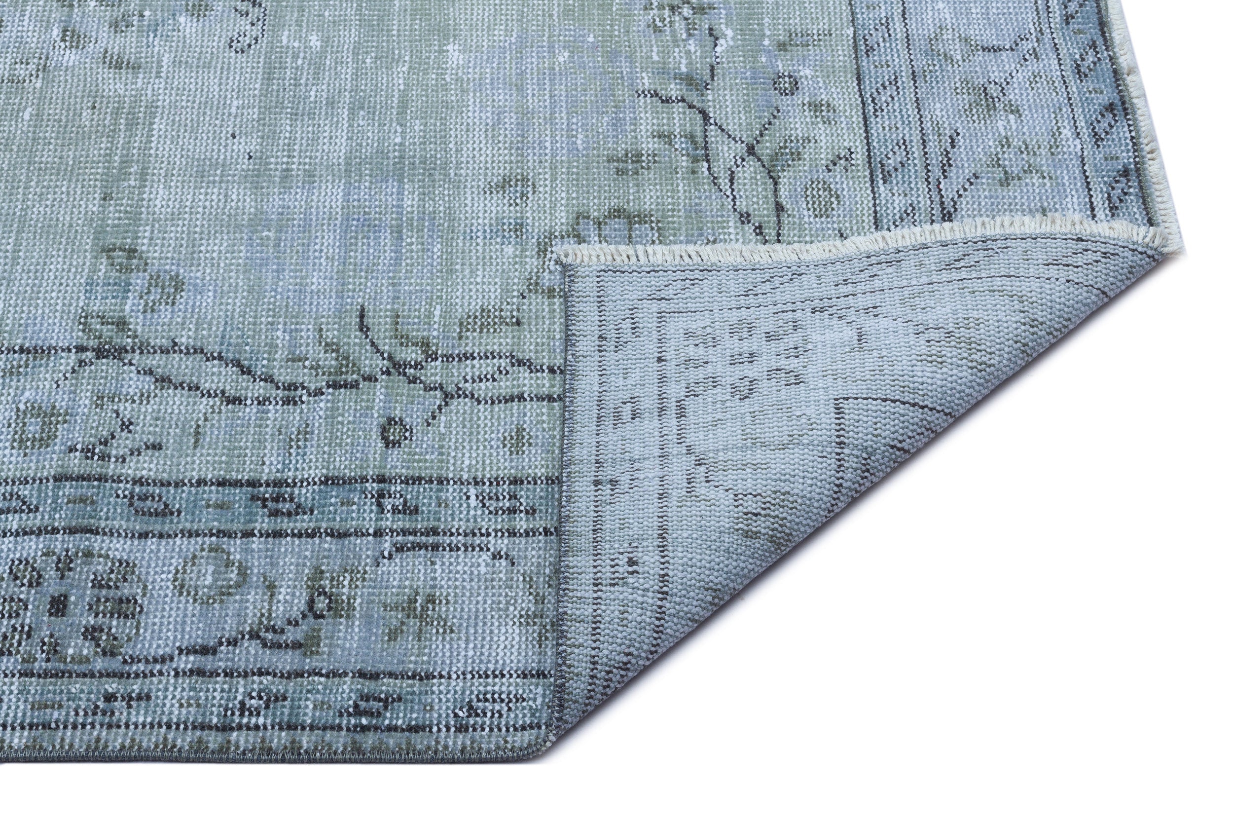 Atina Blue Vintage Wool Handmade Area Rug 4'9" x 8'8"