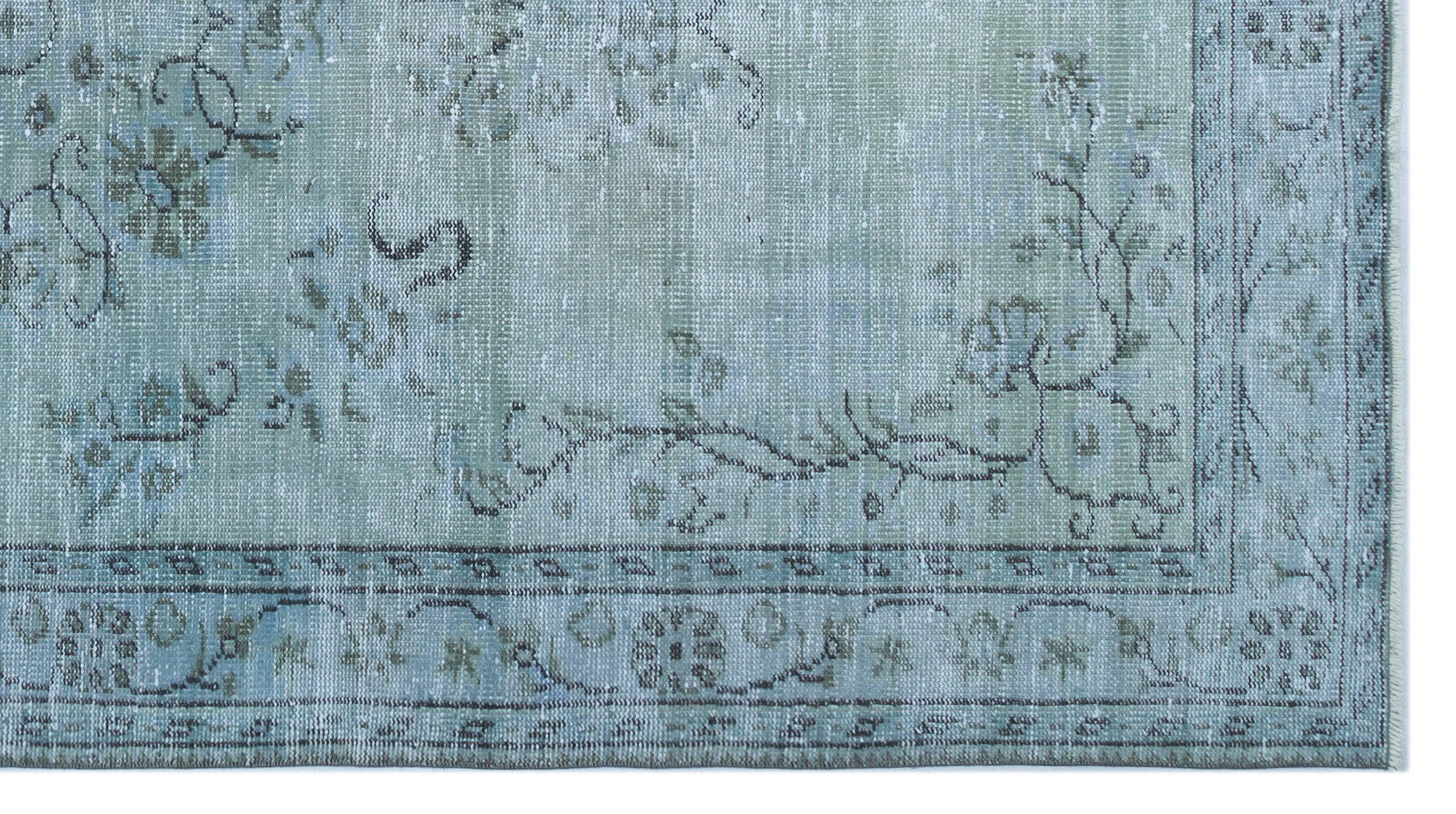Atina Blue Vintage Wool Handmade Area Rug 4'9" x 8'8"
