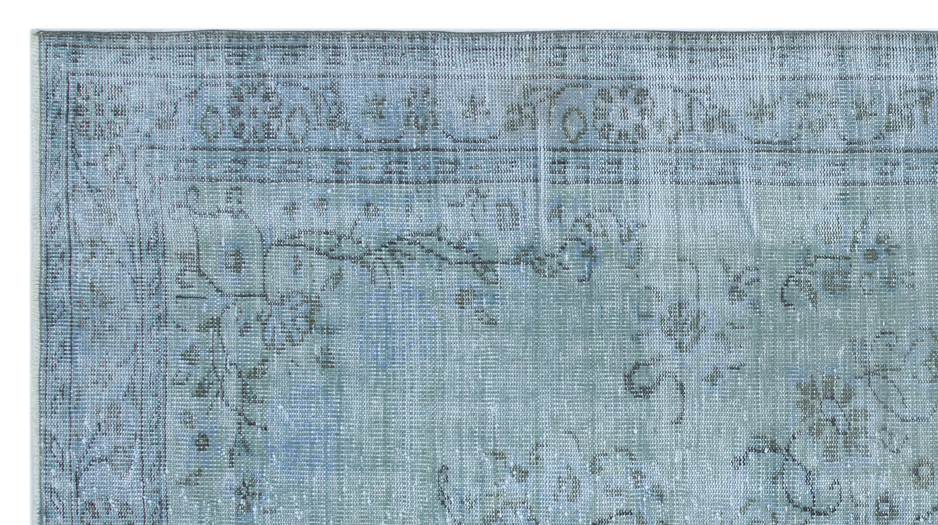 Atina Blue Vintage Wool Handmade Area Rug 4'9" x 8'8"