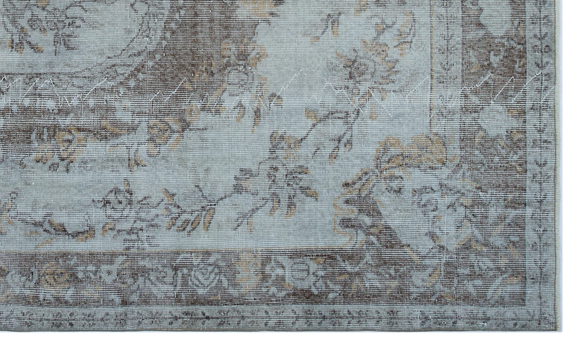 Atina Green Vintage Wool Handmade Area Rug 5'8" x 9'6"