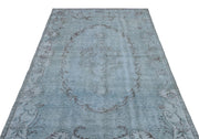 Atina Blue Vintage Wool Handmade Area Rug 4'11" x 9'0"