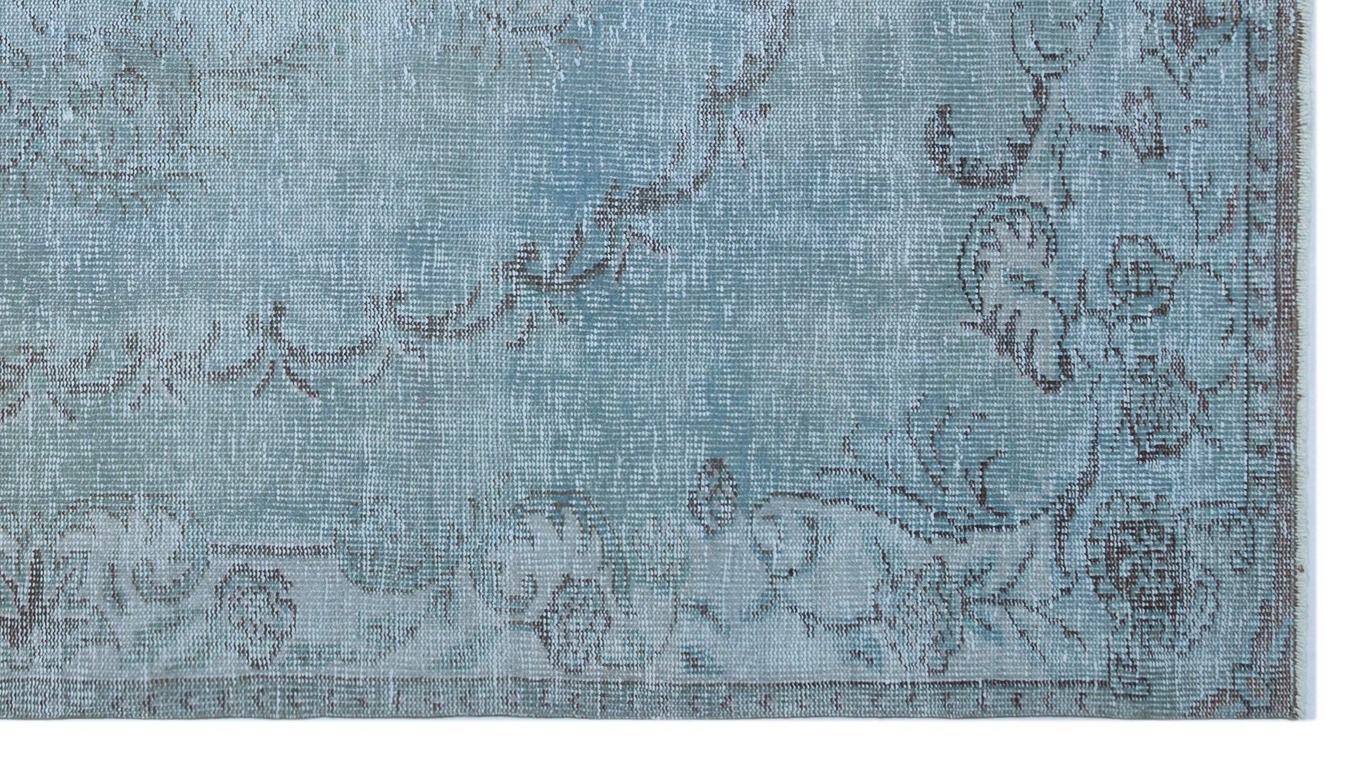 Atina Blue Vintage Wool Handmade Area Rug 4'11" x 9'0"