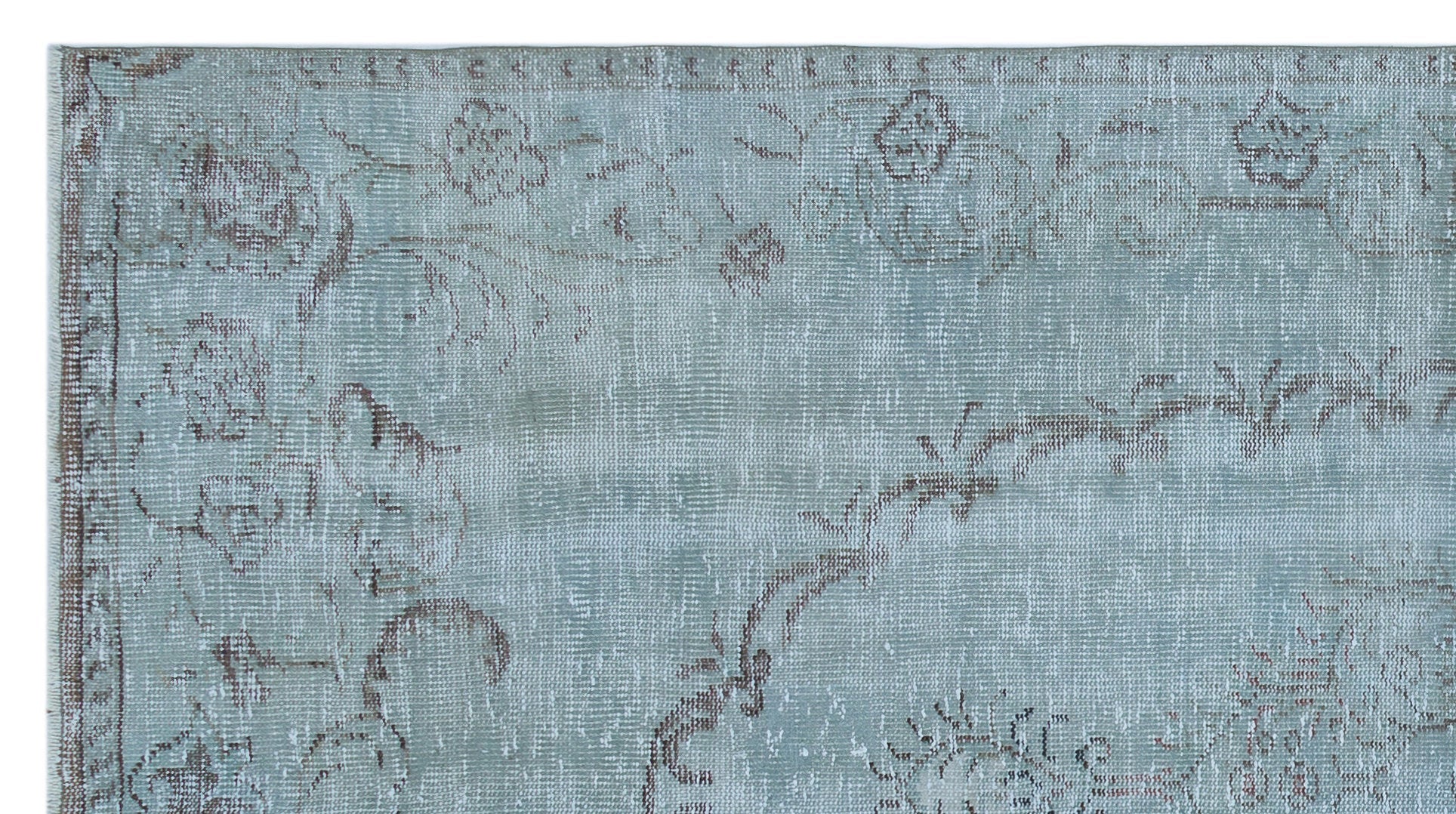 Atina Blue Vintage Wool Handmade Area Rug 4'11" x 9'0"