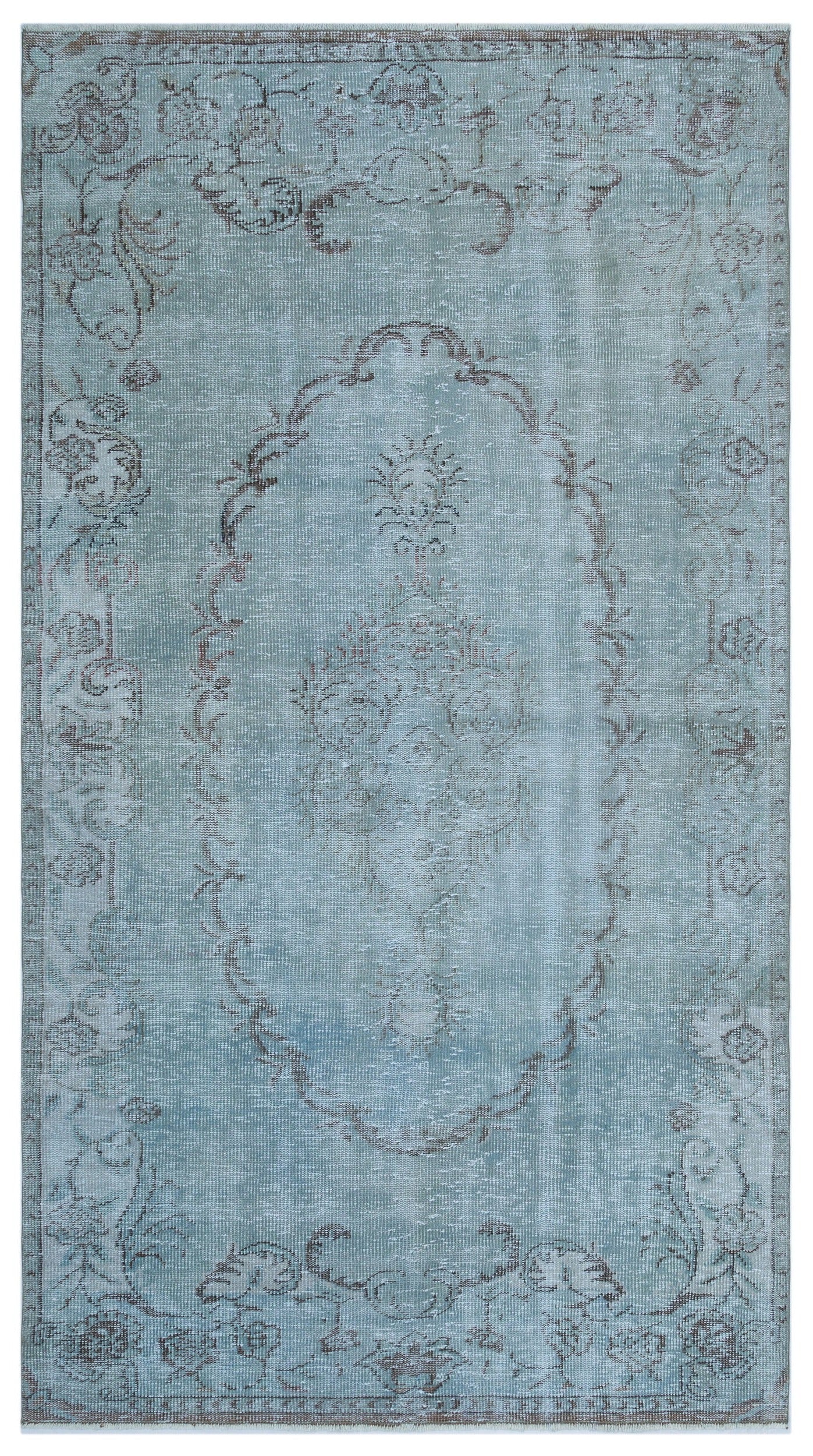 Atina Blue Vintage Wool Handmade Area Rug 4'11" x 9'0"